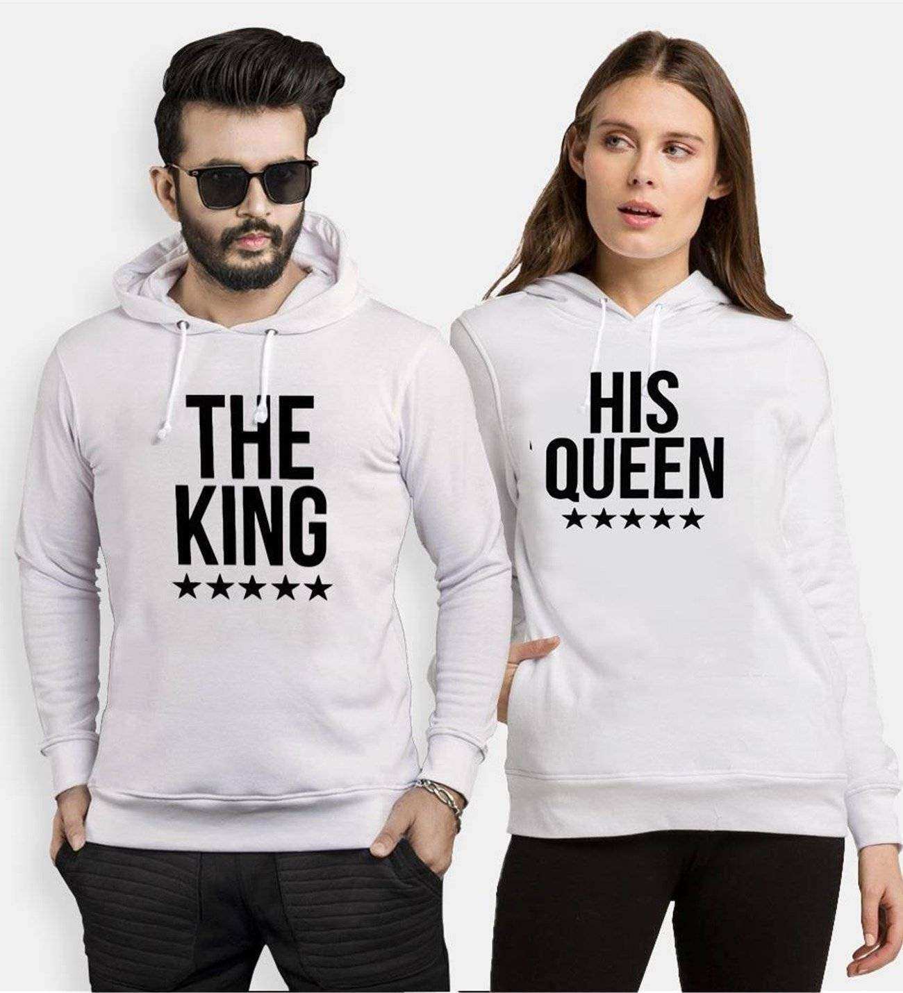 Tshirthane The King The Queen Sevgili Kombinleri Kapüşonlu Kombini