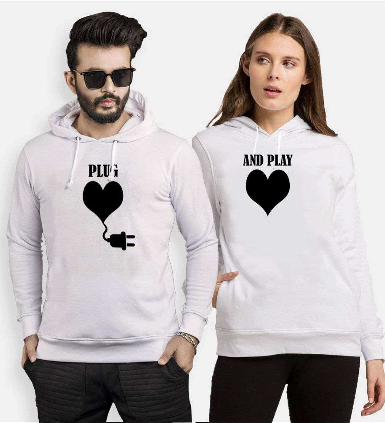 Tshirthane Plug And Play  Sevgili Kombinleri Kapüşonlu Kombini