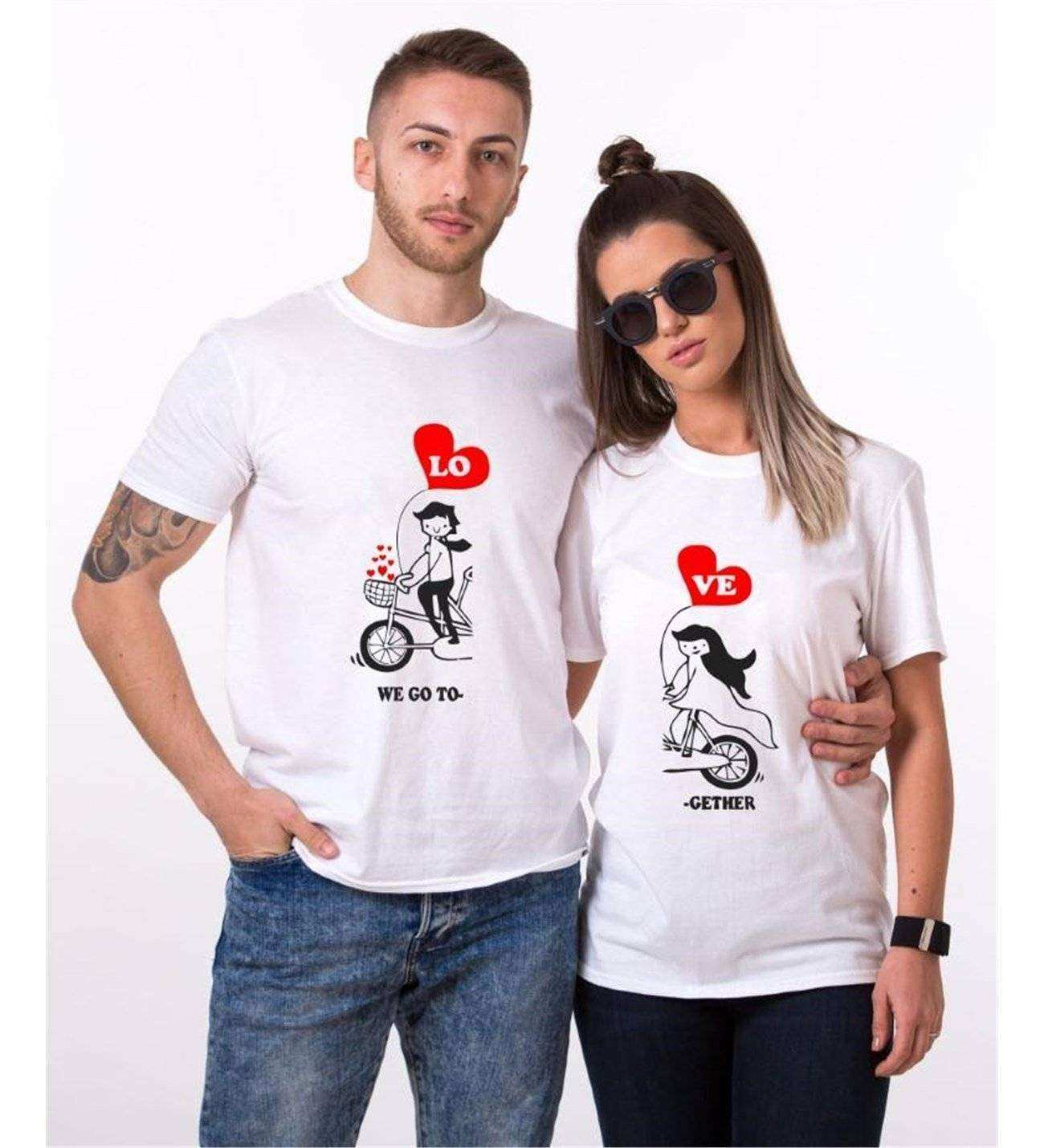 Tshirthane Bisiklet Love Sevgili Kombinleri Tshirt Kombini