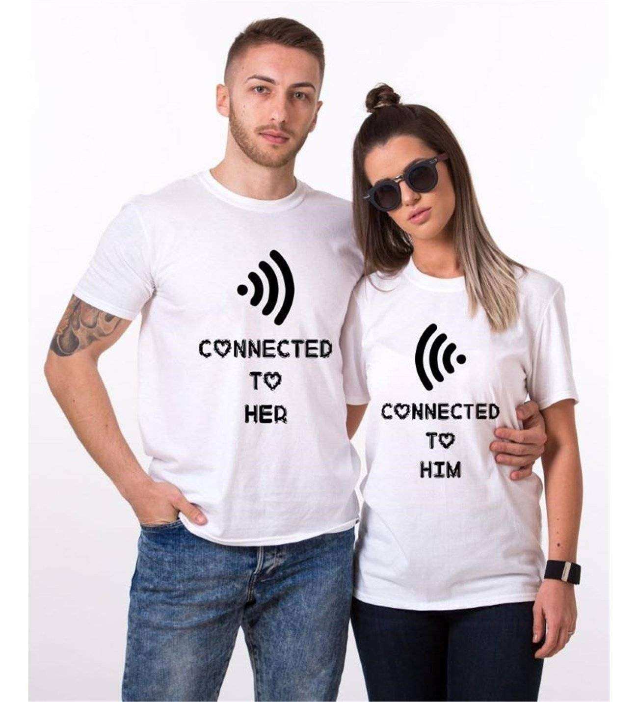 Tshirthane Connected To Her Sevgili Kombinleri Tshirt Kombini