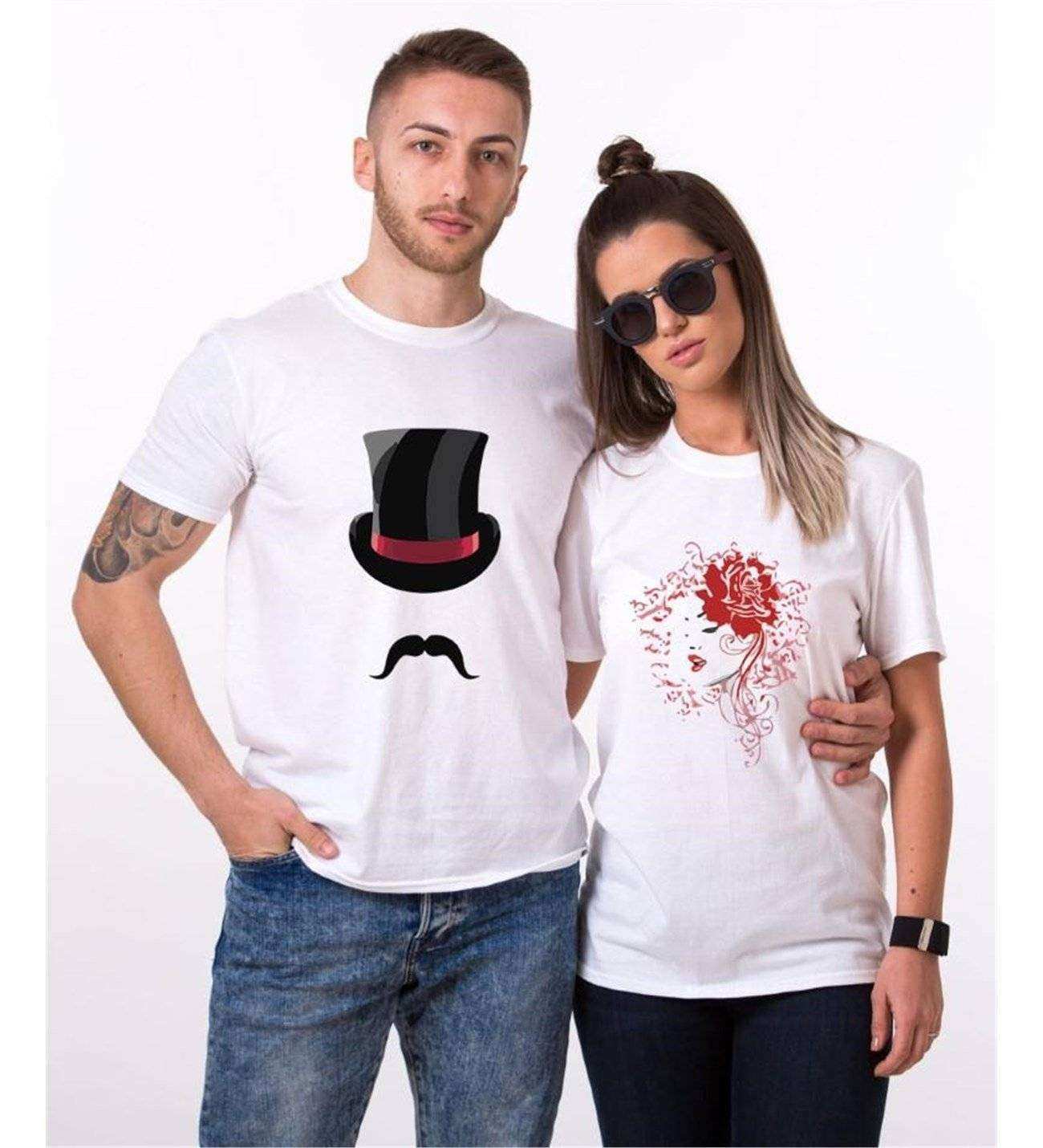 Tshirthane Her Beast His Beutiful  Sevgili Kombinleri Tshirt Kombini