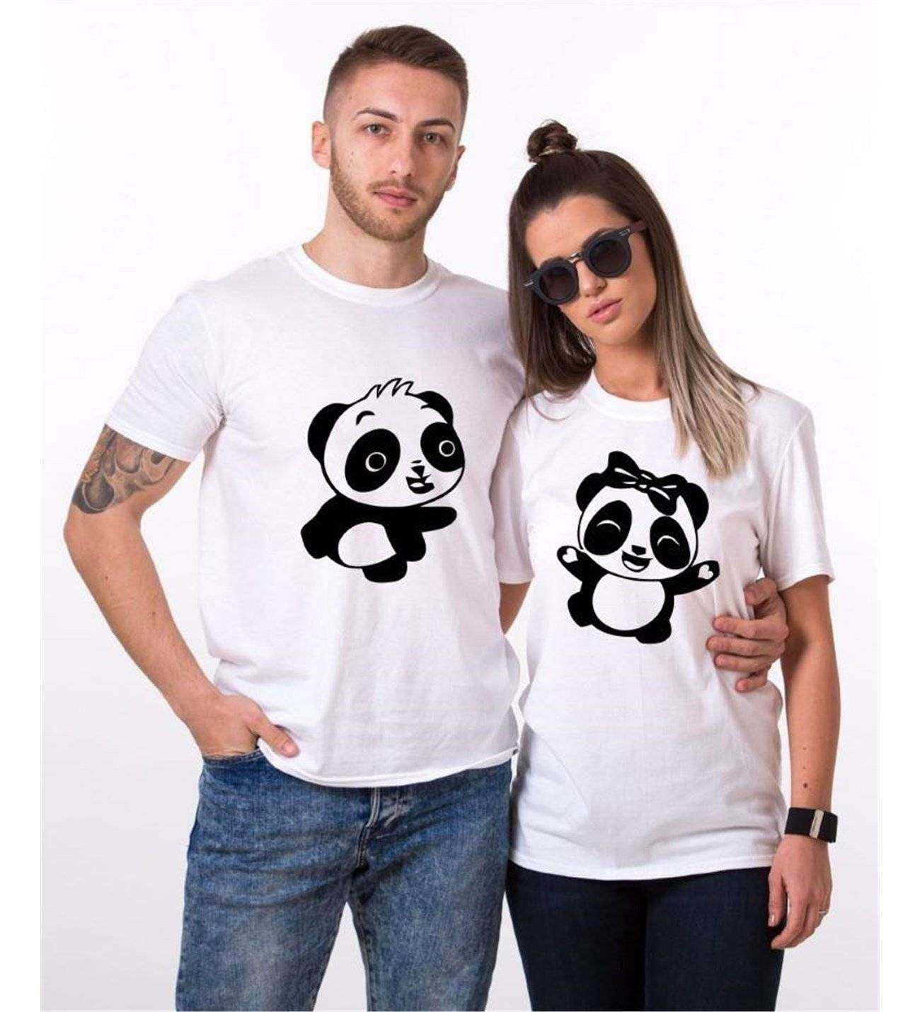 Tshirthane Panda Dans Sevgili Kombinleri Tshirt Kombini