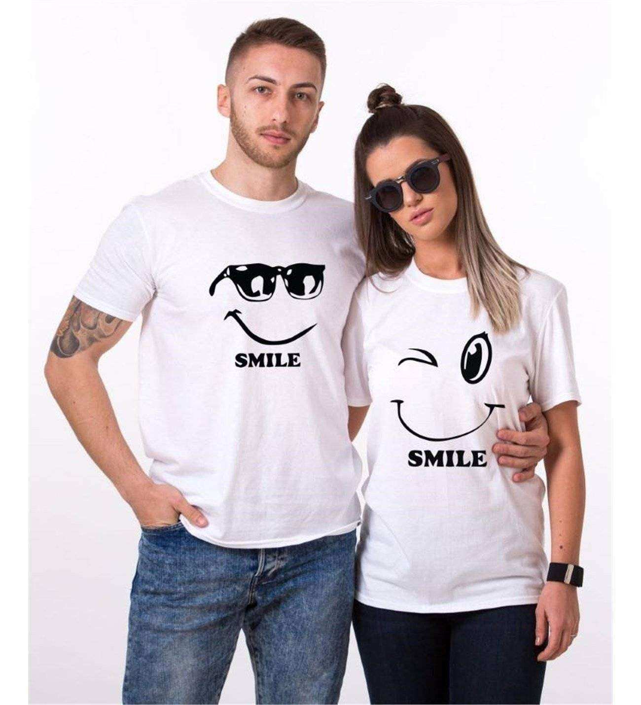 Tshirthane Smile Love Sevgili Kombinleri Tshirt Kombini