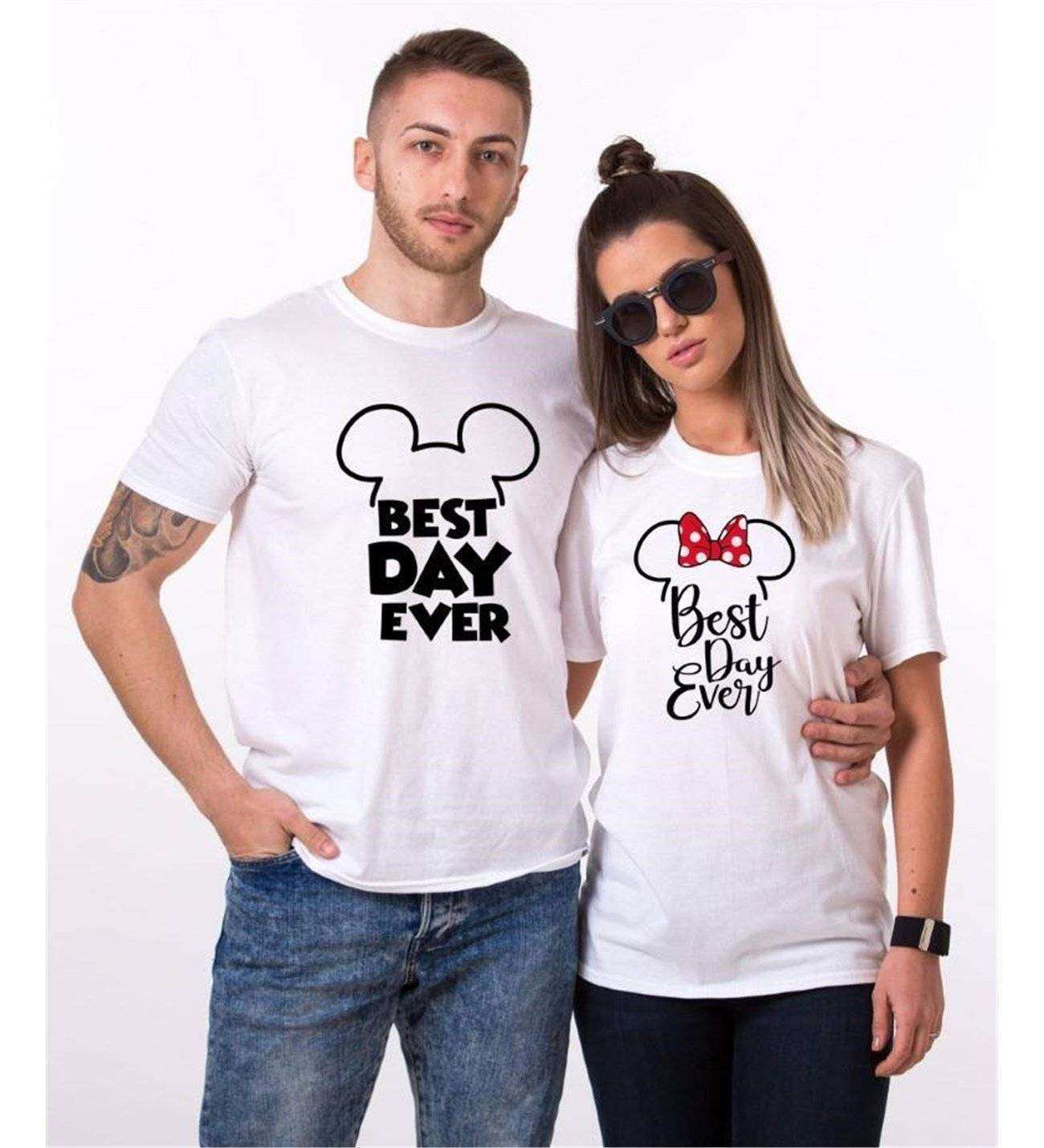 Tshirthane Best Day Ever  Sevgili Kombinleri Tshirt Kombini