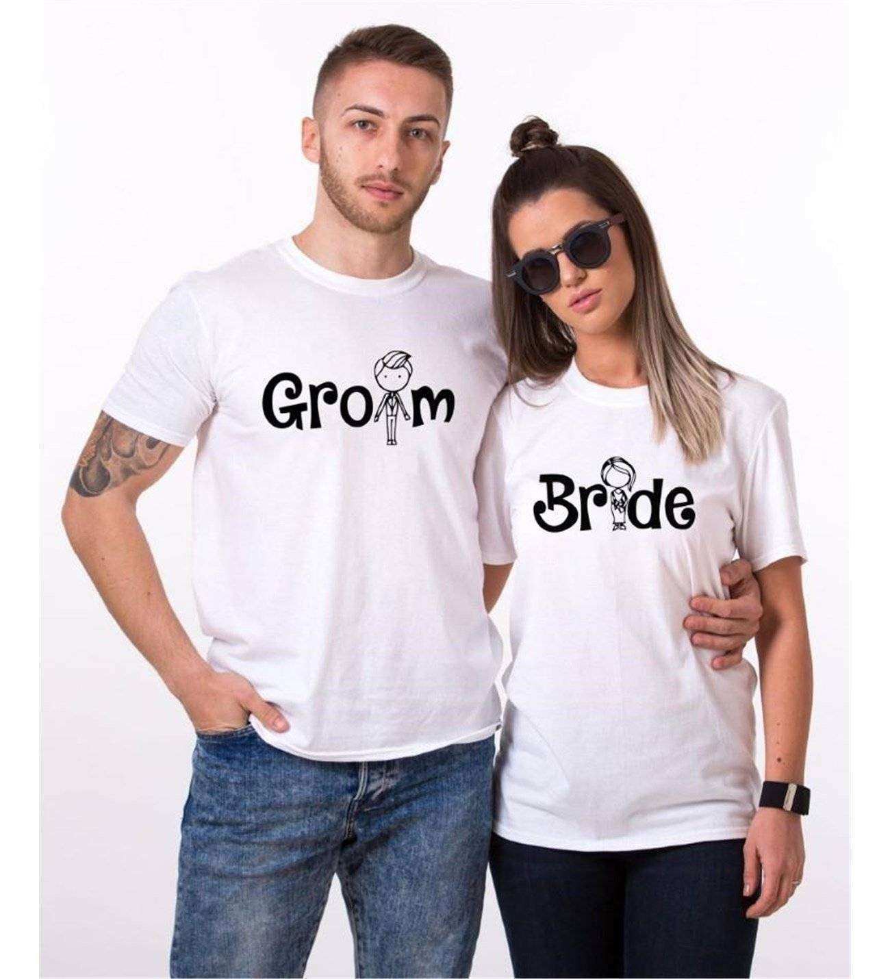 Tshirthane Bride Groom Sevgili Kombinleri Tshirt Kombini