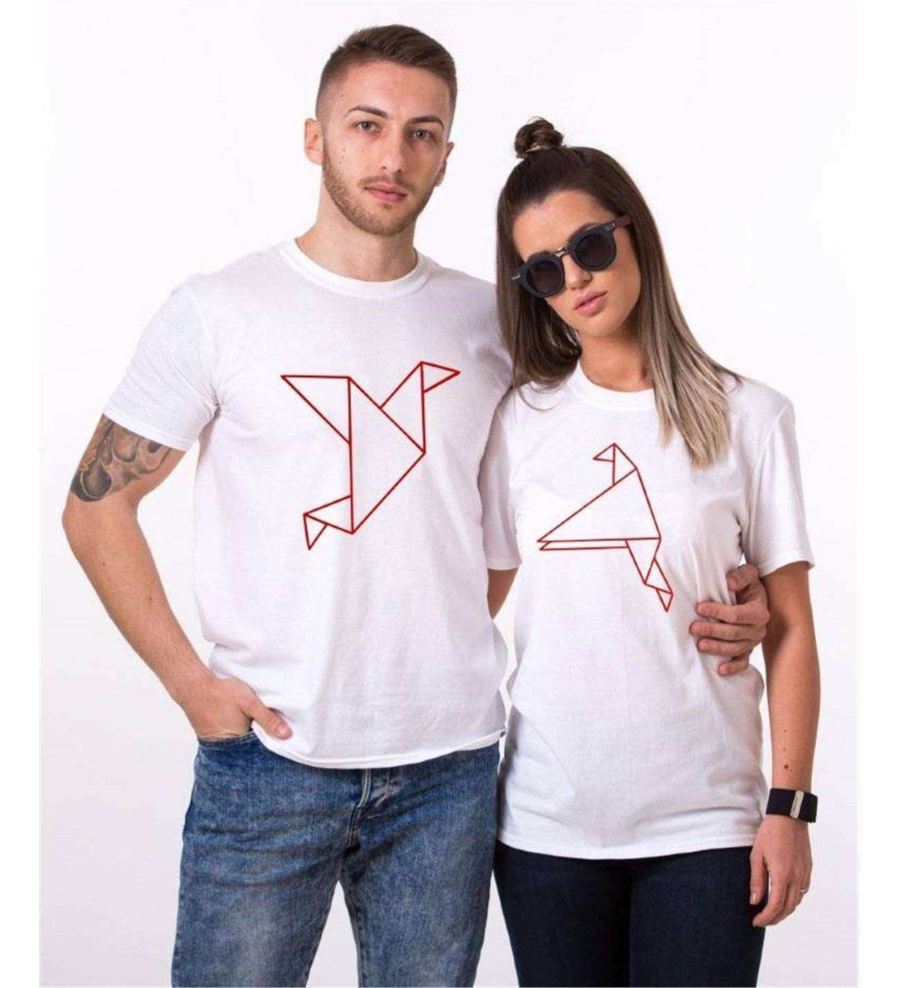 Tshirthane Origami  Sevgili Kombinleri Tshirt Kombini