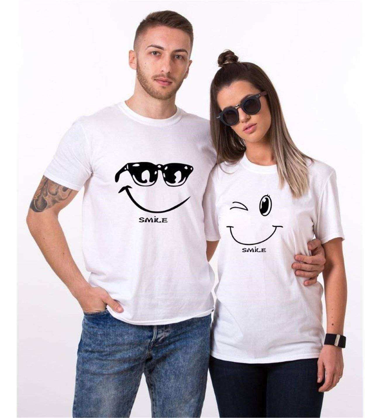 Tshirthane Smile  Sevgili Kombinleri Tshirt Kombini