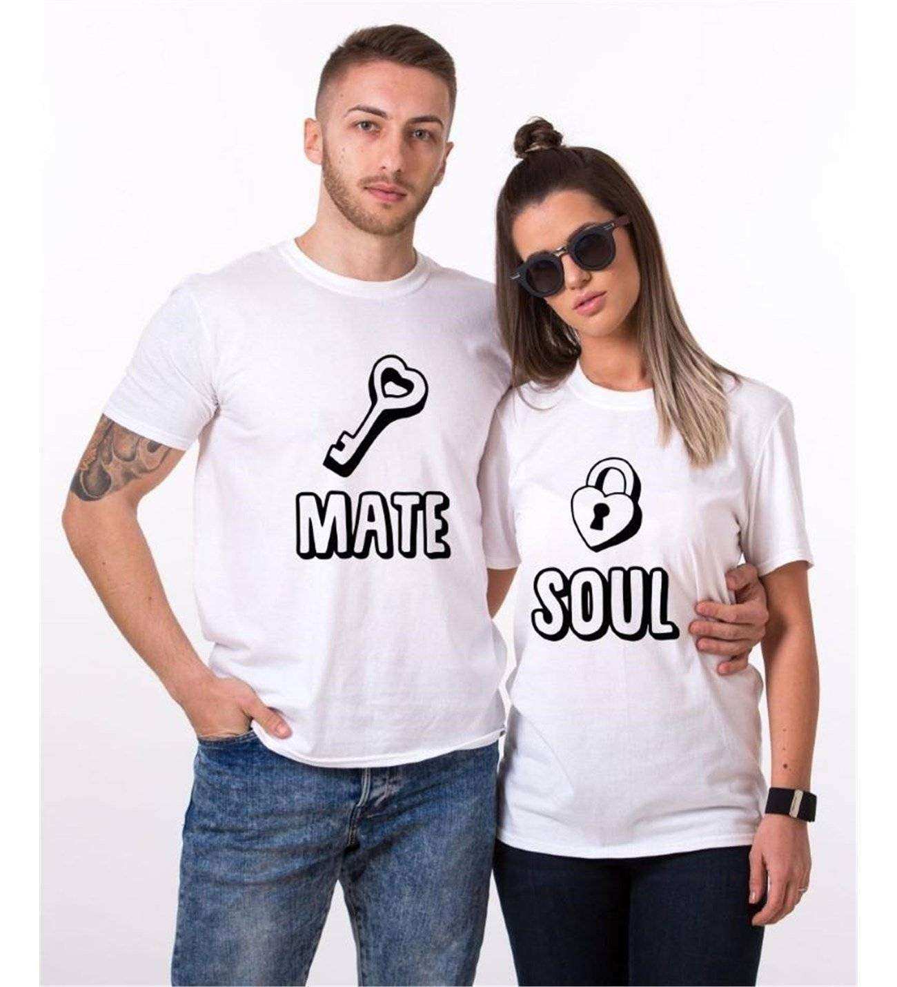 Tshirthane Soul Mate Anahtar Sevgili Kombinleri Tshirt Kombini