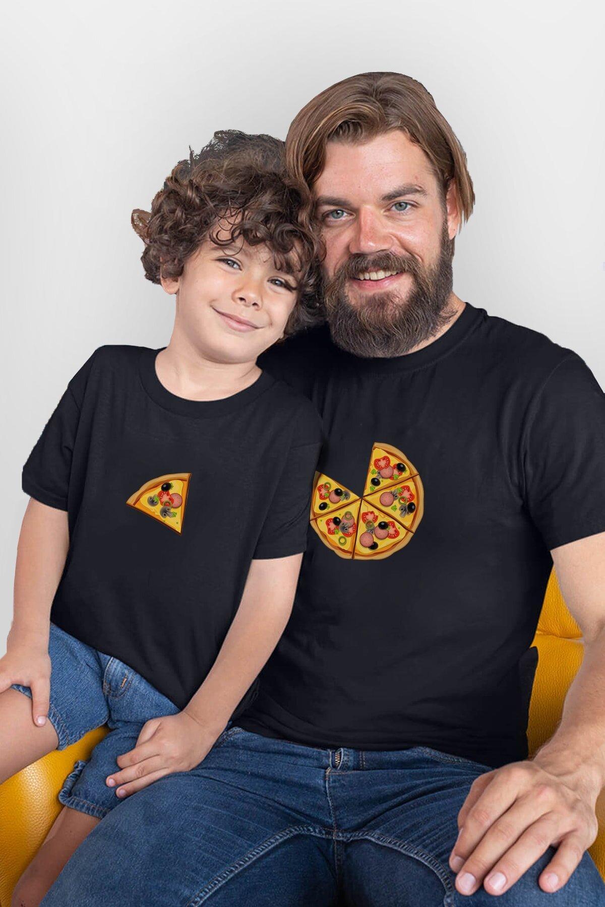 Pizza Baba Oğul Kız Tshirt(Tek Ürün Fiyatıdır Kombin Yapmak için 2 Adet Sepete Ekleyiniz)