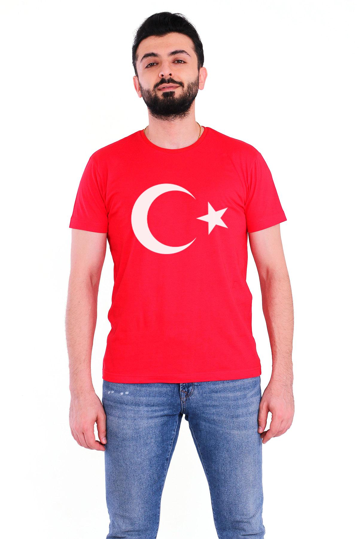 Tshirthane Türk Bayrak Ay Yıldız  Tişört Erkek Tshirt