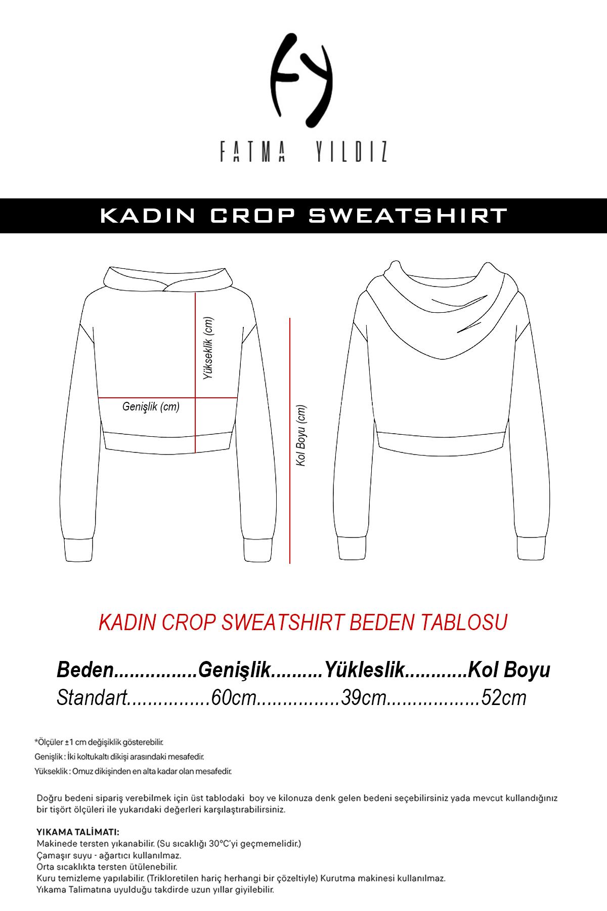 Basic Siyah Kapüşonlu Crop Sweatshirt