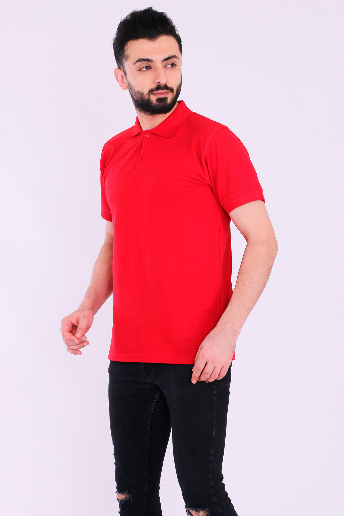 Kırmızı Basic Polo Yaka Erkek Tshirt