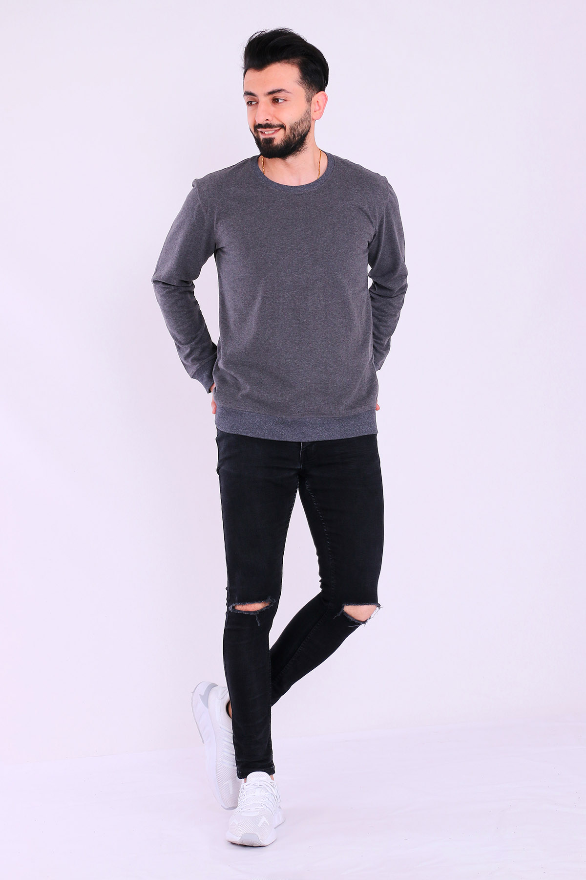 Füme Basic Erkek 2 iplik Sweatshirt