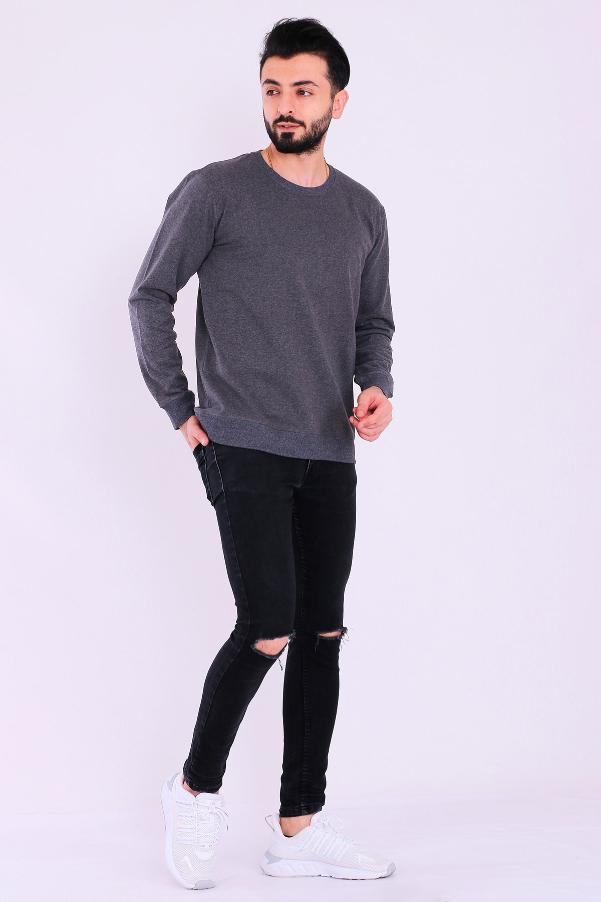 Füme Basic Erkek 2 iplik Sweatshirt