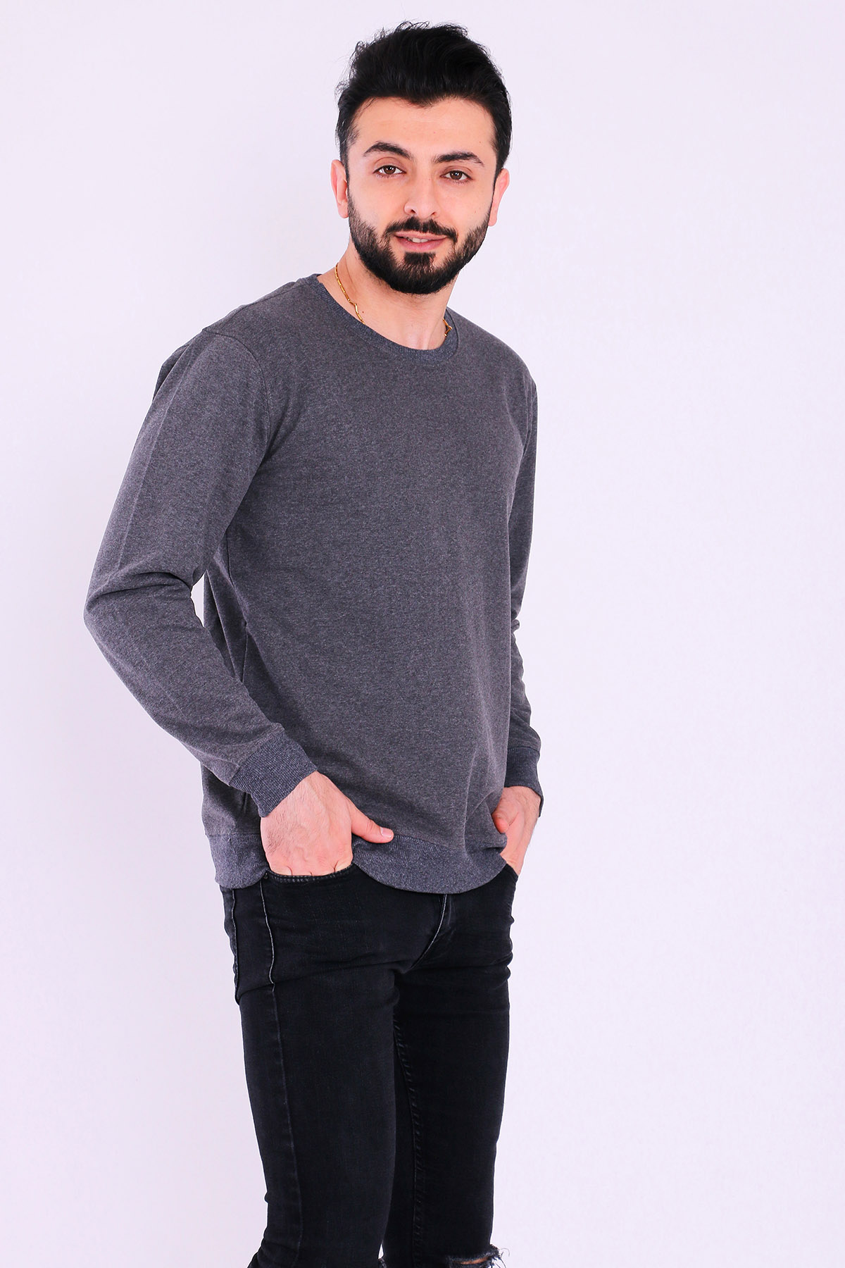 Füme Basic Erkek 2 iplik Sweatshirt