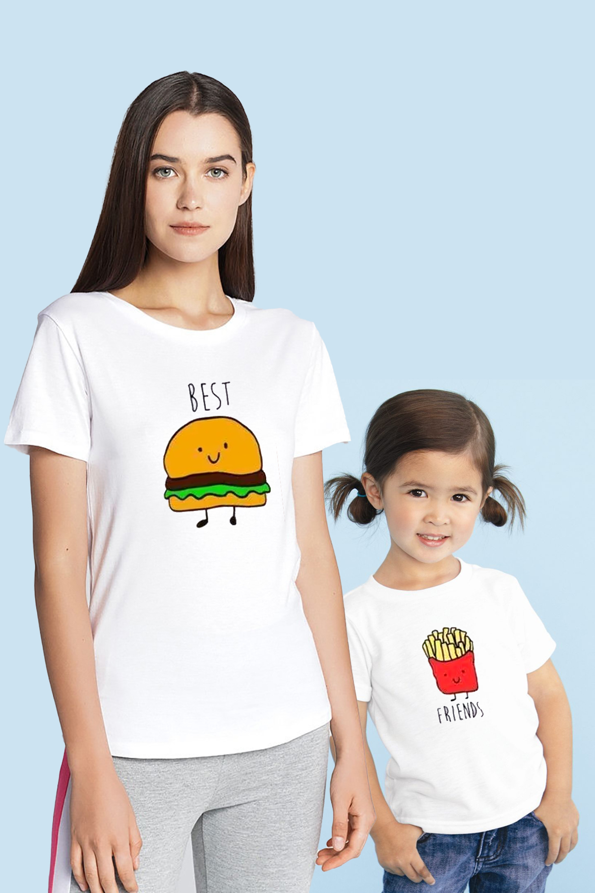 Best Friends Anne Kız & Oğul tişört (TEK ÜRÜN FİYATIDIR KOMBİN YAPMAK İÇİN 2 ADET SEPETE EKLEYİNİZ)