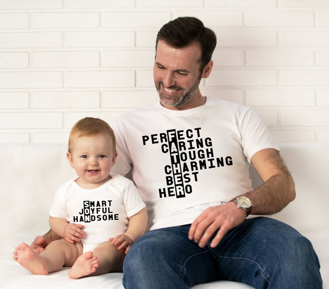 Baba Oğul Perfect Father Smart Son Zıbın Tshirt (Tek Ürün Fiyatıdır Kombin Yapmak için 2 Adet Sepete