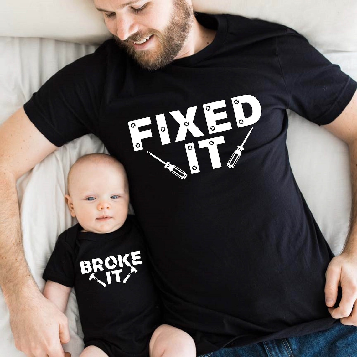 Baba Oğul Fixed Broke Zıbın Tshirt (Tek Ürün Fiyatıdır Kombin Yapmak için 2 Adet Sepete Ekleyiniz)