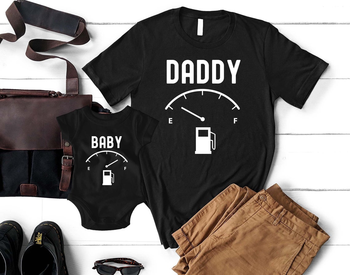 Baba Oğul Yakıt Göstergesi Zıbın Tshirt (Tek Ürün Fiyatıdır Kombin Yapmak için 2 Adet Sepete Ekleyin