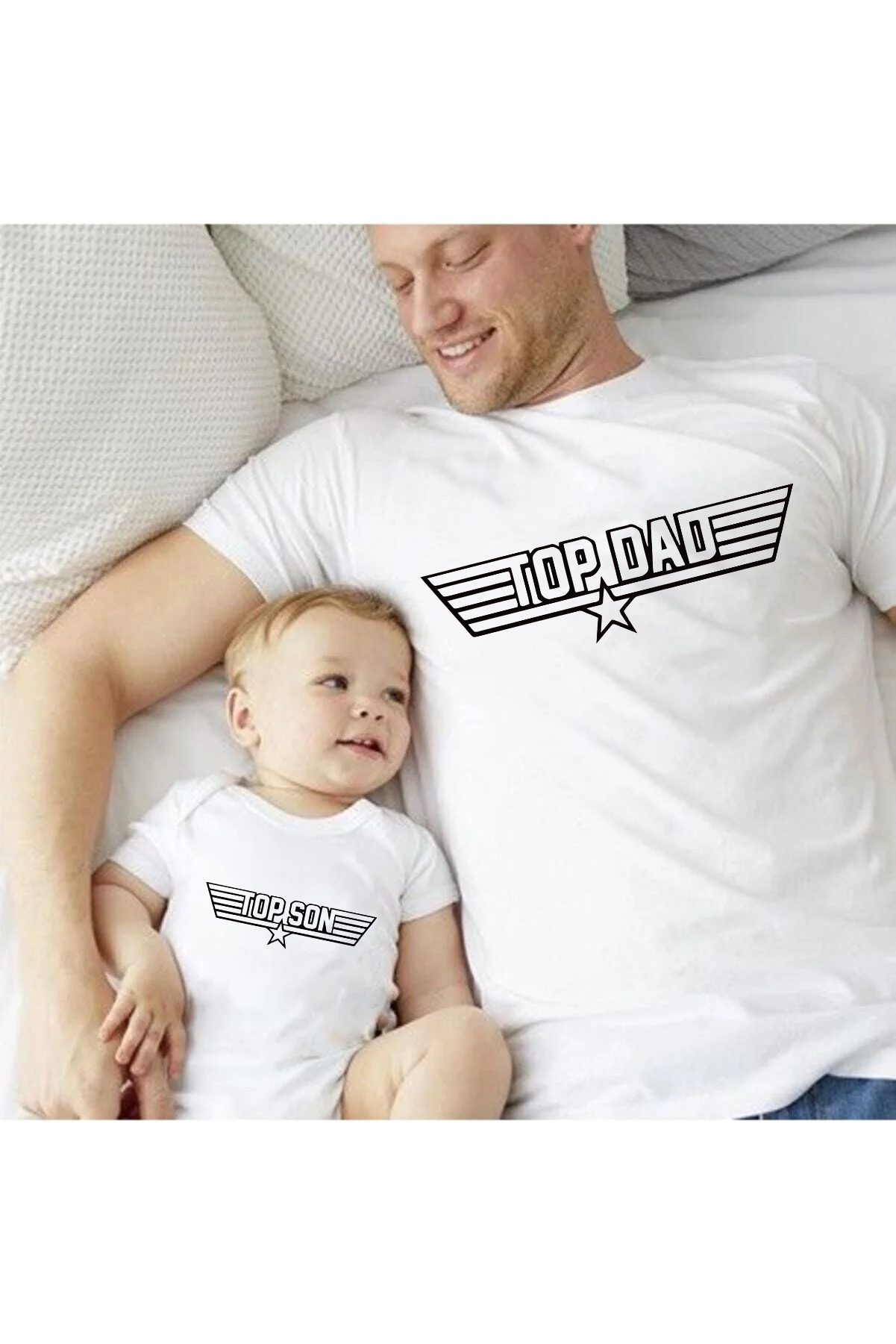 Baba Oğul Top Dad Gun Son Zıbın Tshirt (Tek Ürün Fiyatıdır Kombin Yapmak için 2 Adet Sepete Ekleyini