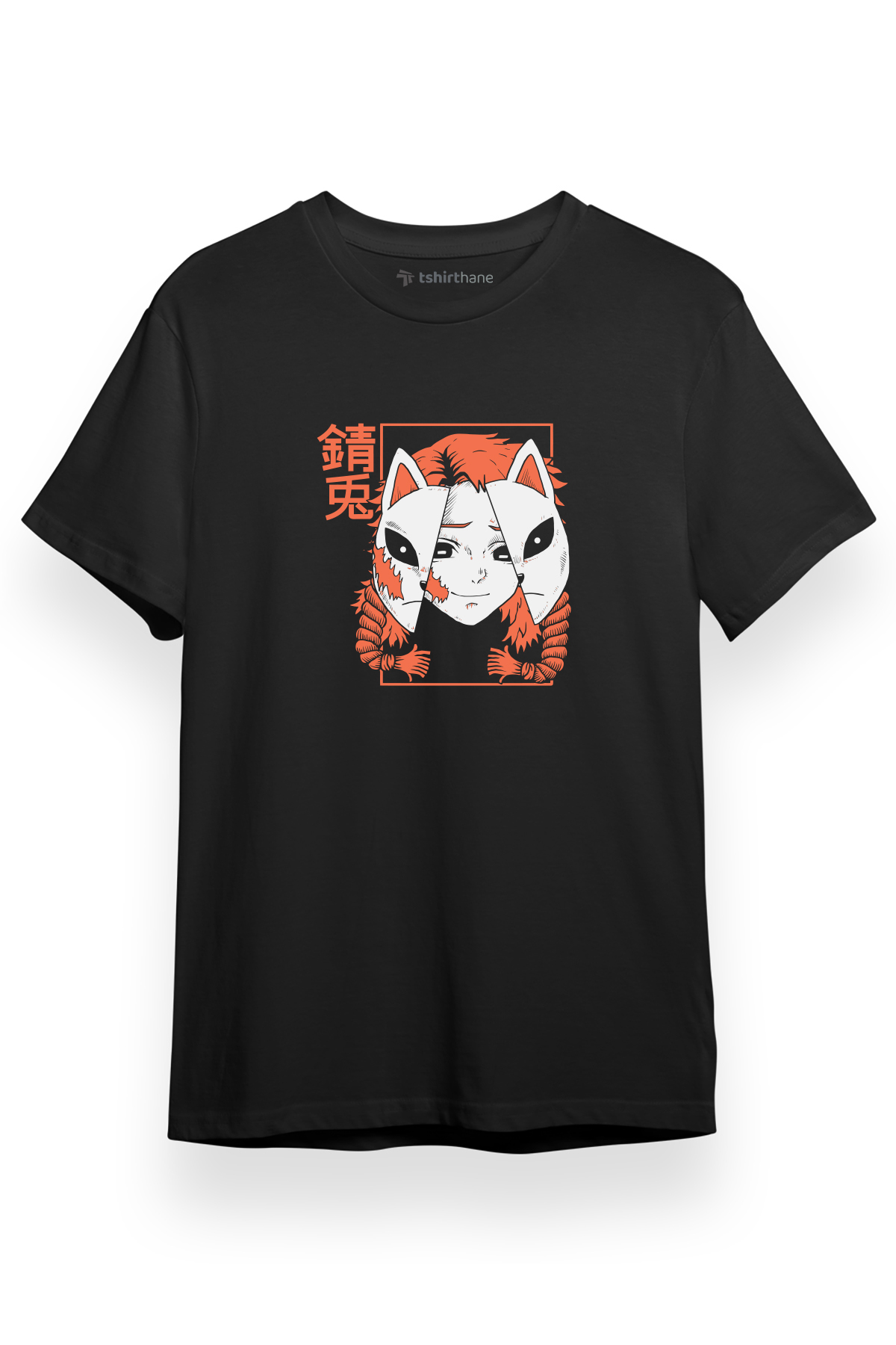 Demon Slayer Anime Sabito Poster Siyah Kısa kol Erkek Tshirt