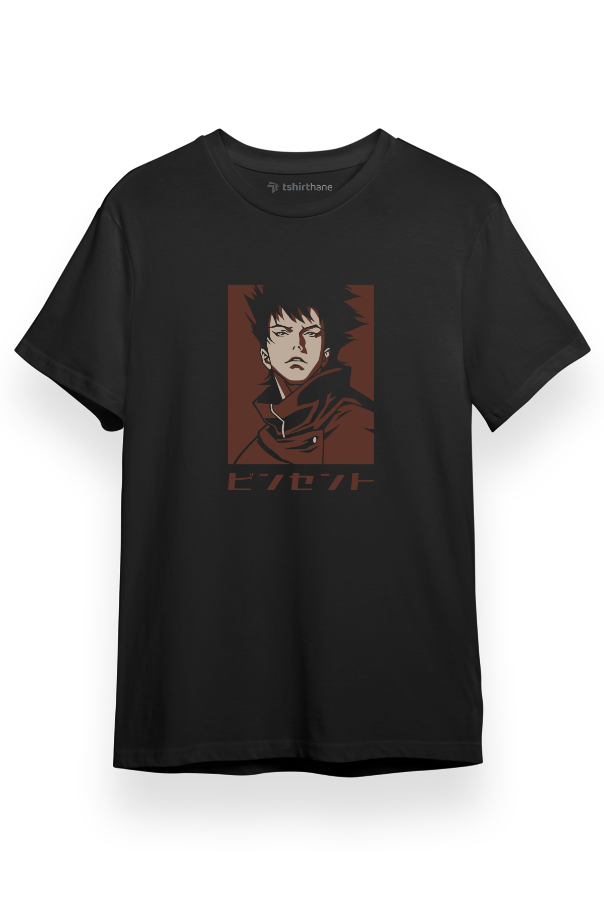 Ergo Proxy Anime Vincent Siyah Kısa kol Erkek Tshirt