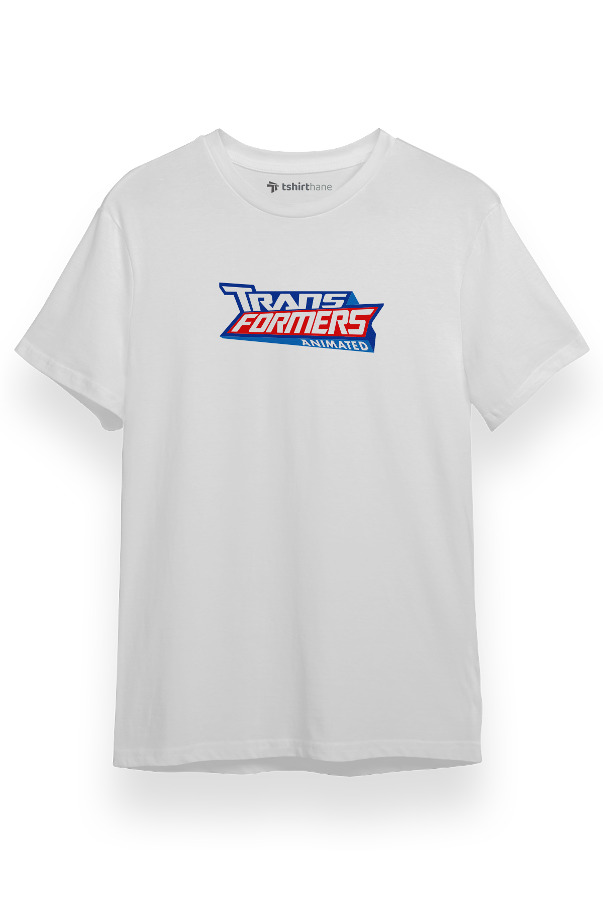 Transformers Animated Logo Beyaz Kısa kol Erkek Tshirt