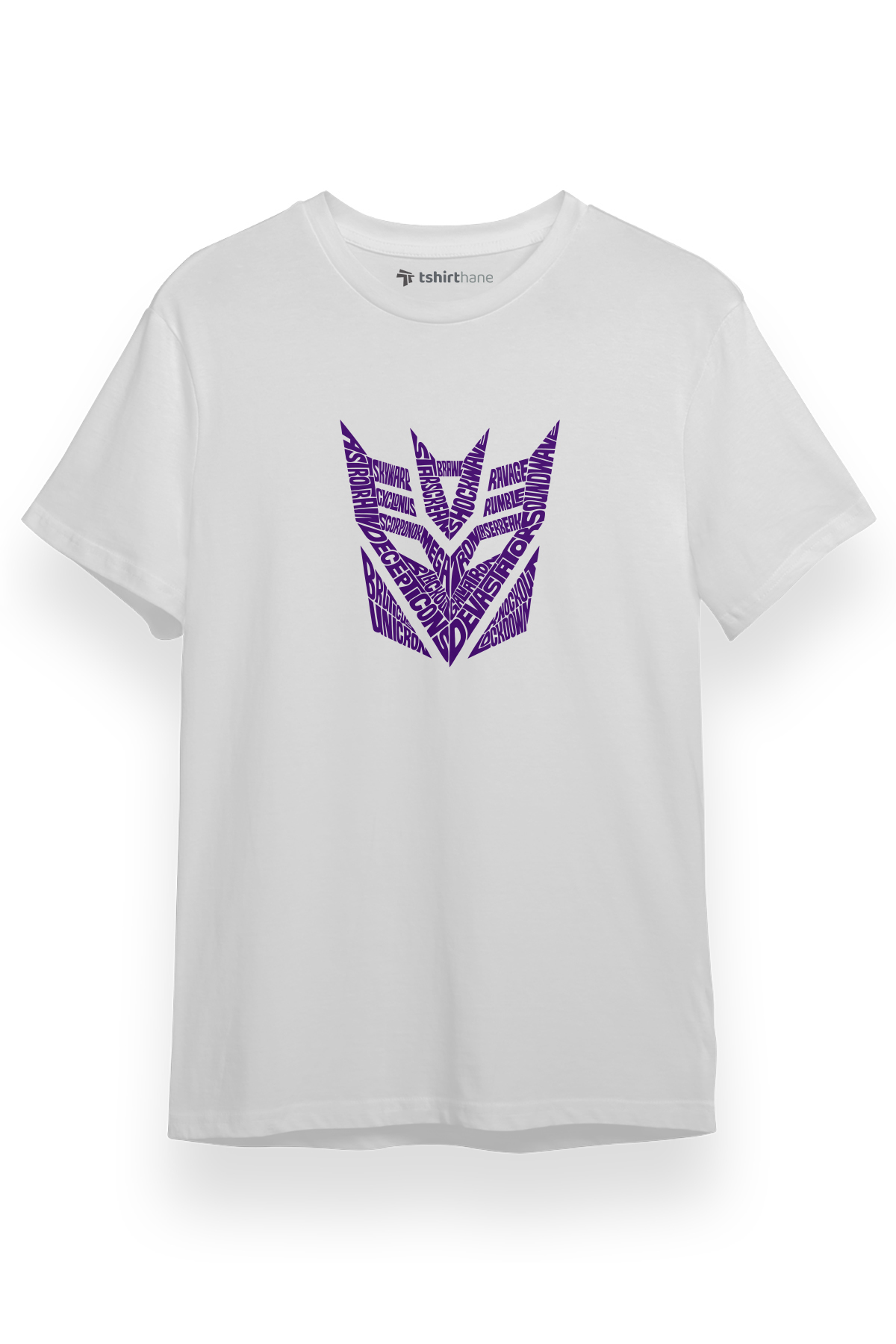 Transformers Decepticons Logo Beyaz Kısa kol Erkek Tshirt