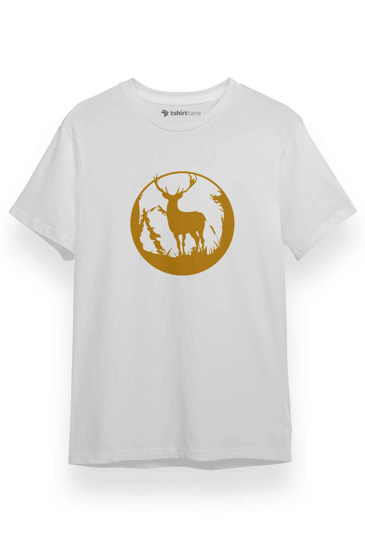 Wild Deer Icon Beyaz Kısa kol Erkek Tshirt