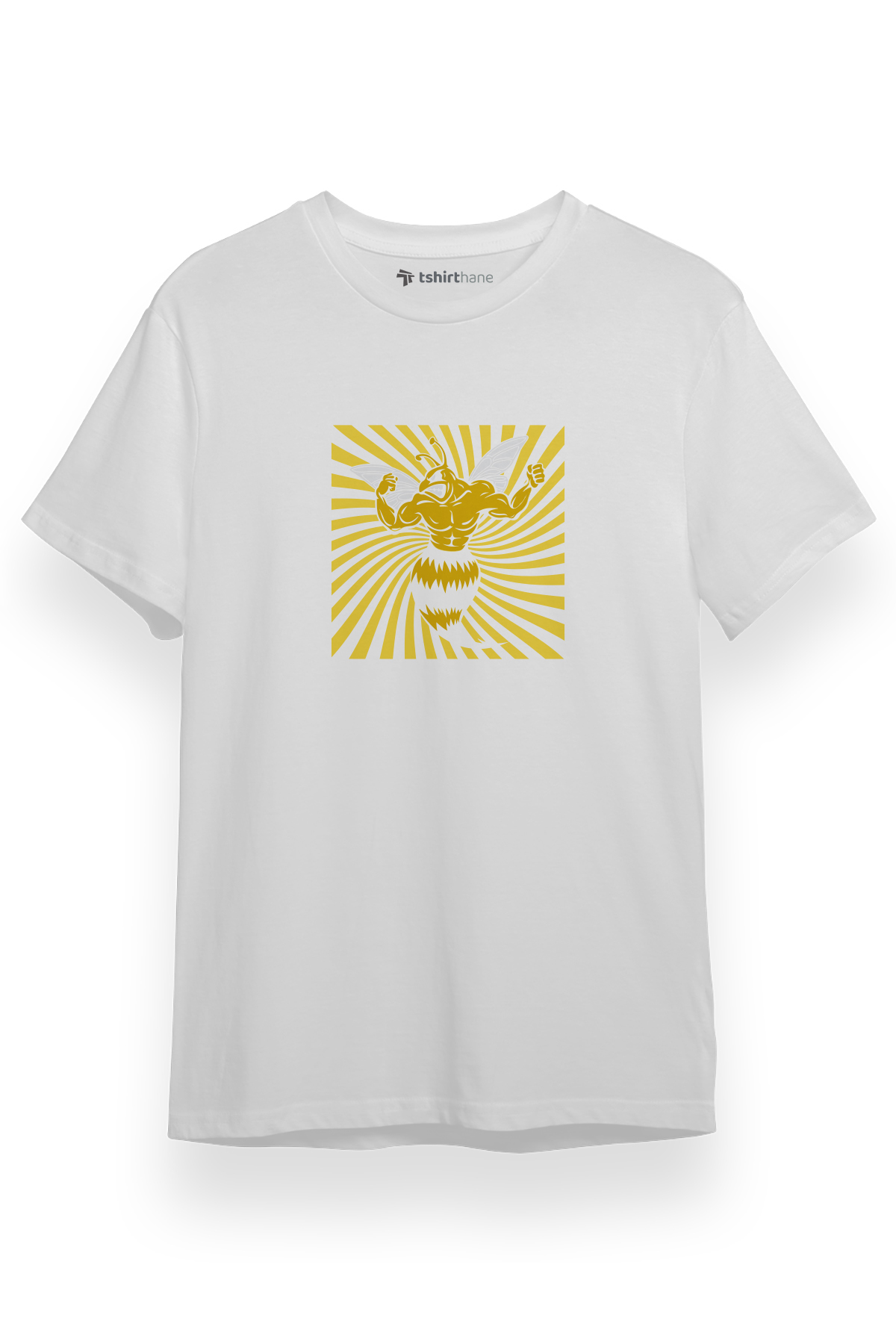 Yellow Jackets Mascot Symbol Beyaz Kısa kol Erkek Tshirt