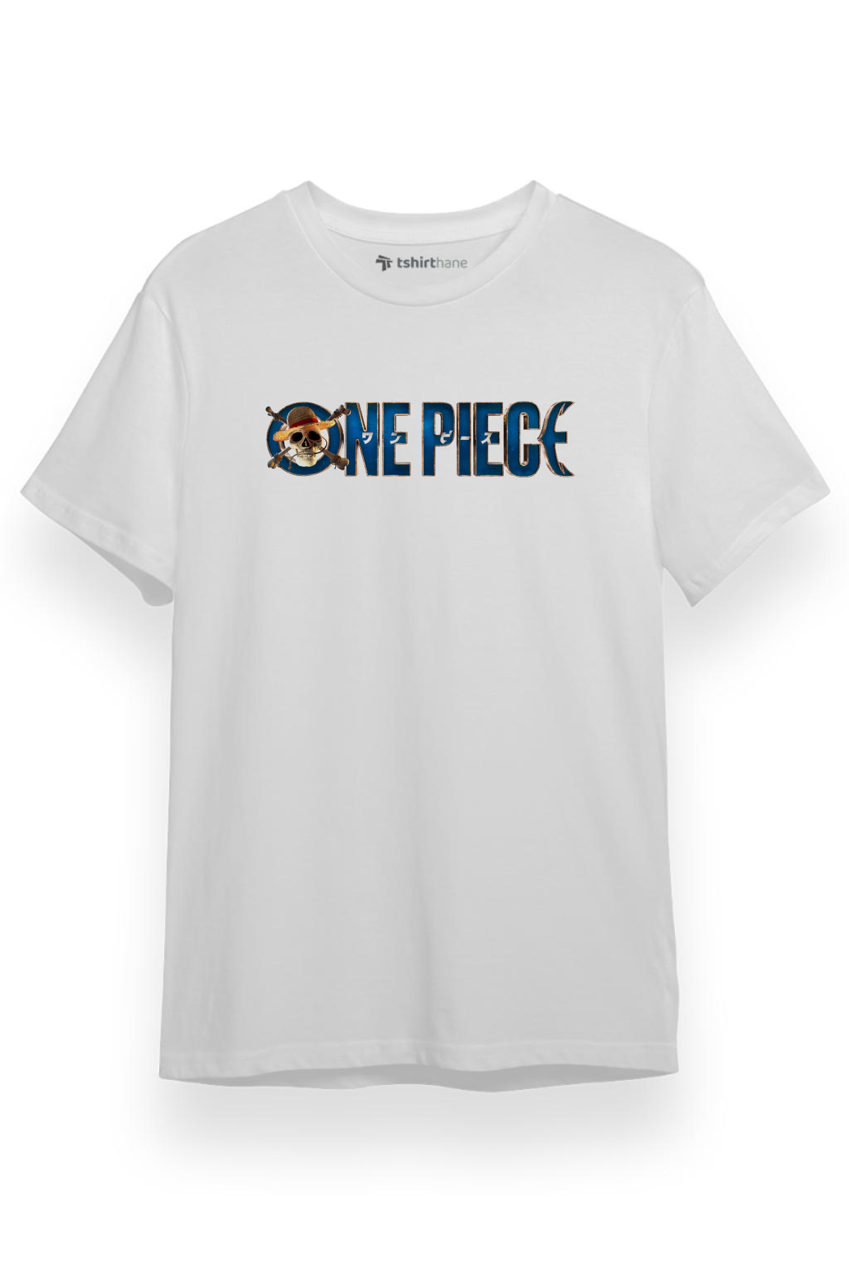 One Piece 2023 logo Beyaz Kısa kol Erkek Tshirt