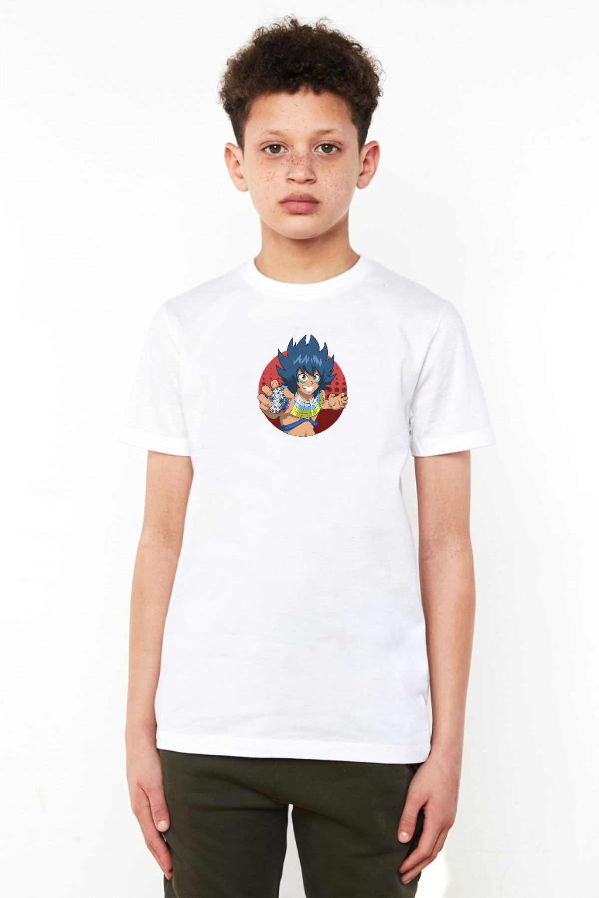 Beyblade Laban Vanot With Leopard Beyaz Çocuk Bisikletyaka Tshirt