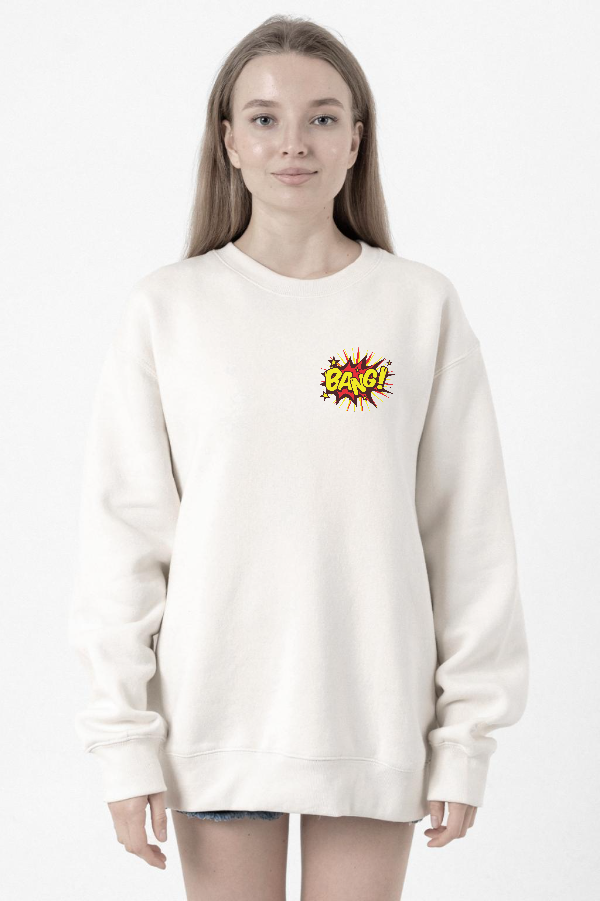 Big Bang Theory Bang Logo Beyaz Kadın 2ip Sweatshirt