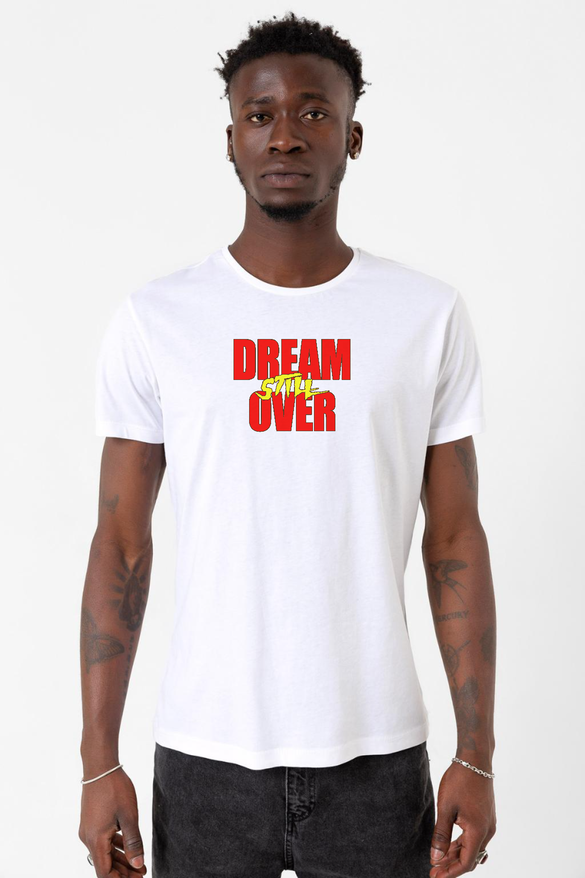 Dream Still Over Beyaz Erkek Bisikletyaka Tshirt