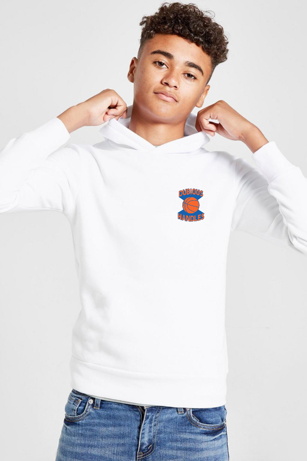 Dubious Handles Logo Beyaz Çocuk 3ip Kapşonlu  Sweatshirt