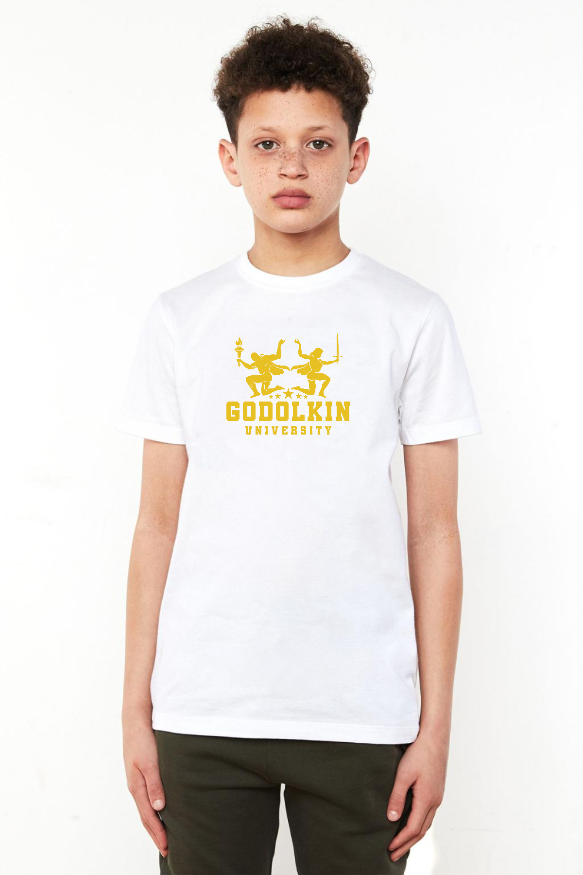 Gen V Godolkin University Logo Beyaz Çocuk Bisikletyaka Tshirt