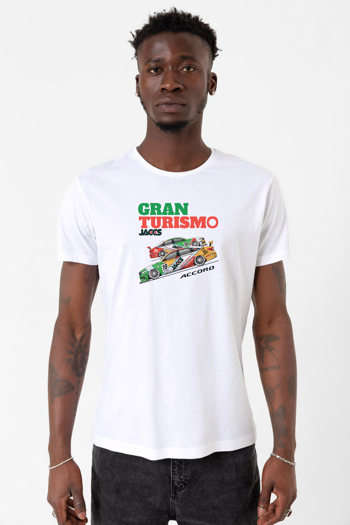 Gran Turismo Jaccs Accord Beyaz Erkek Bisikletyaka Tshirt