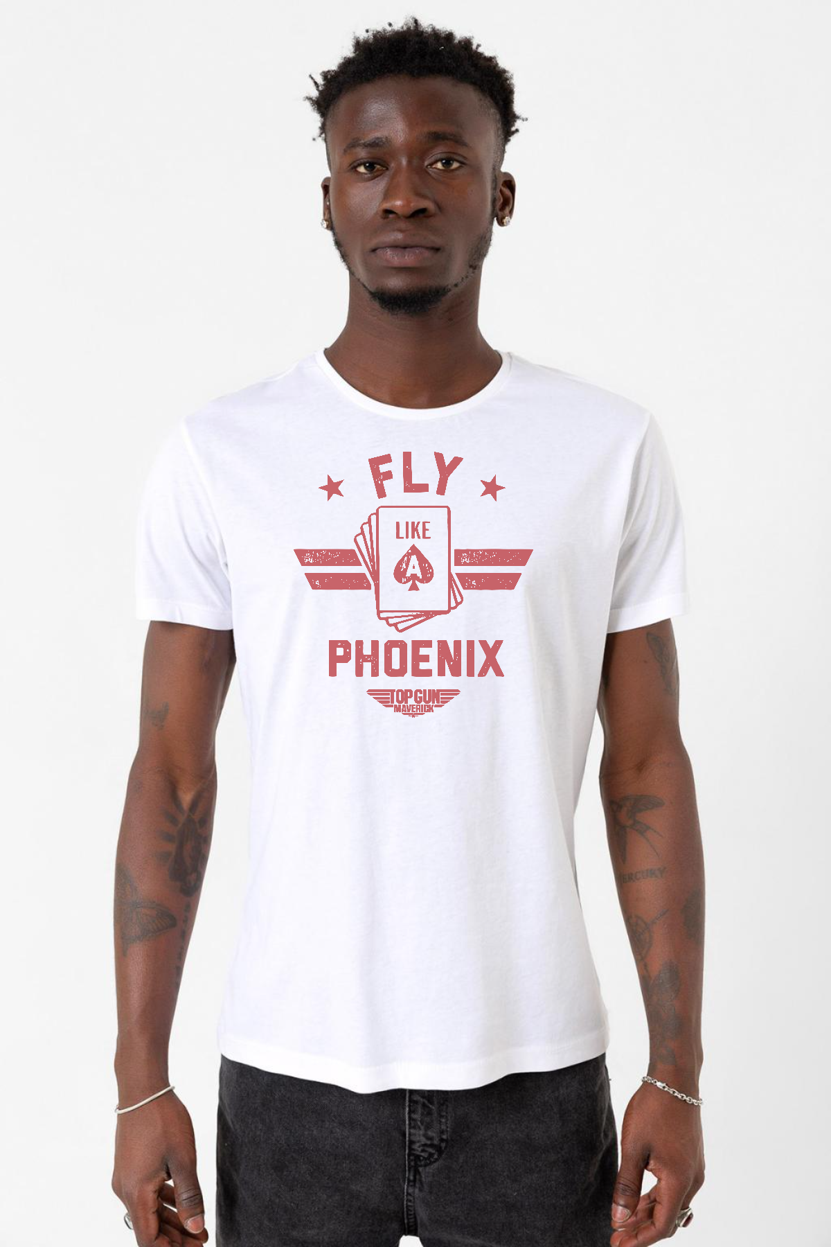 Top Gun Maverick Fly Like A Phoenix Beyaz Erkek Bisikletyaka Tshirt
