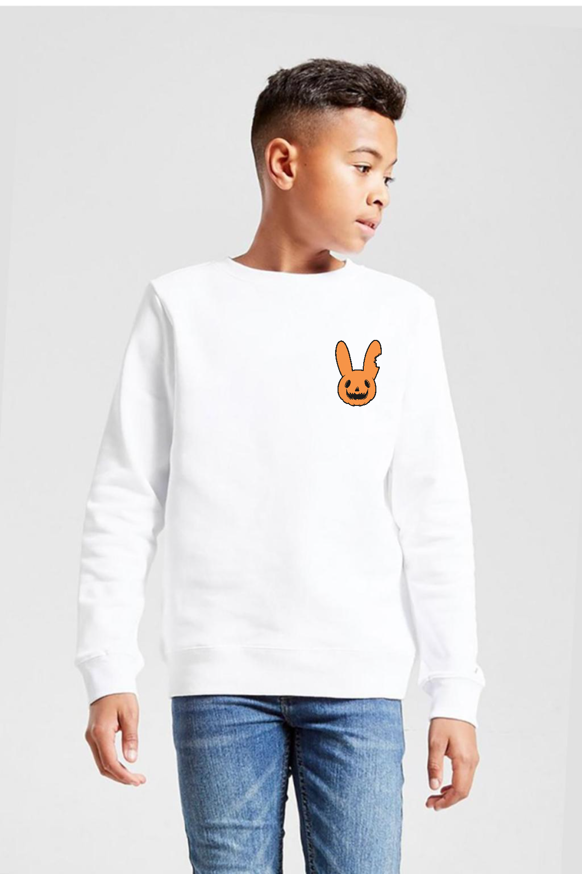 Bad Bunny Halloween Beyaz Çocuk 2ip Sweatshirt