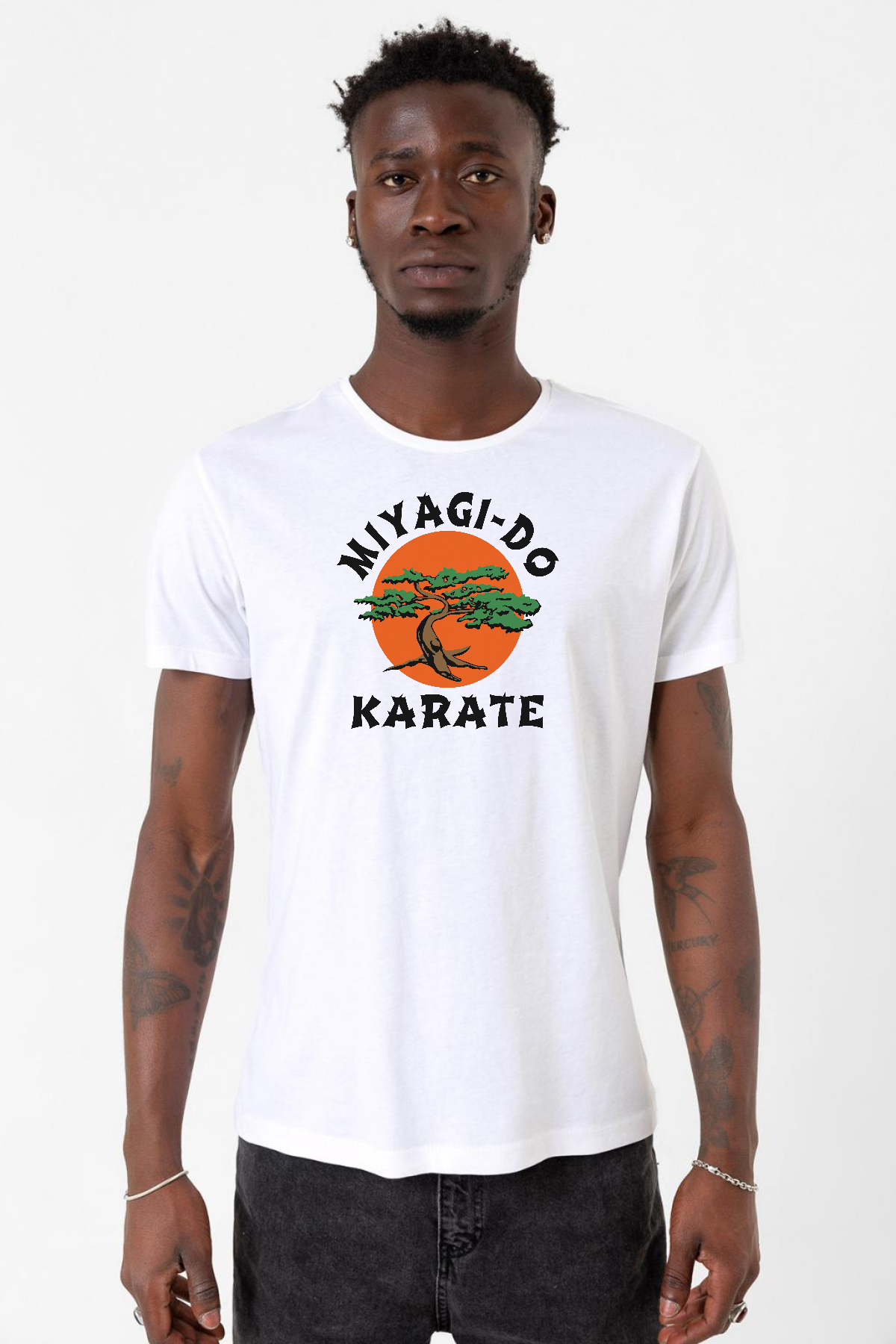 Cobra Kai Miyagi Do Karate Beyaz Erkek Bisikletyaka Tshirt