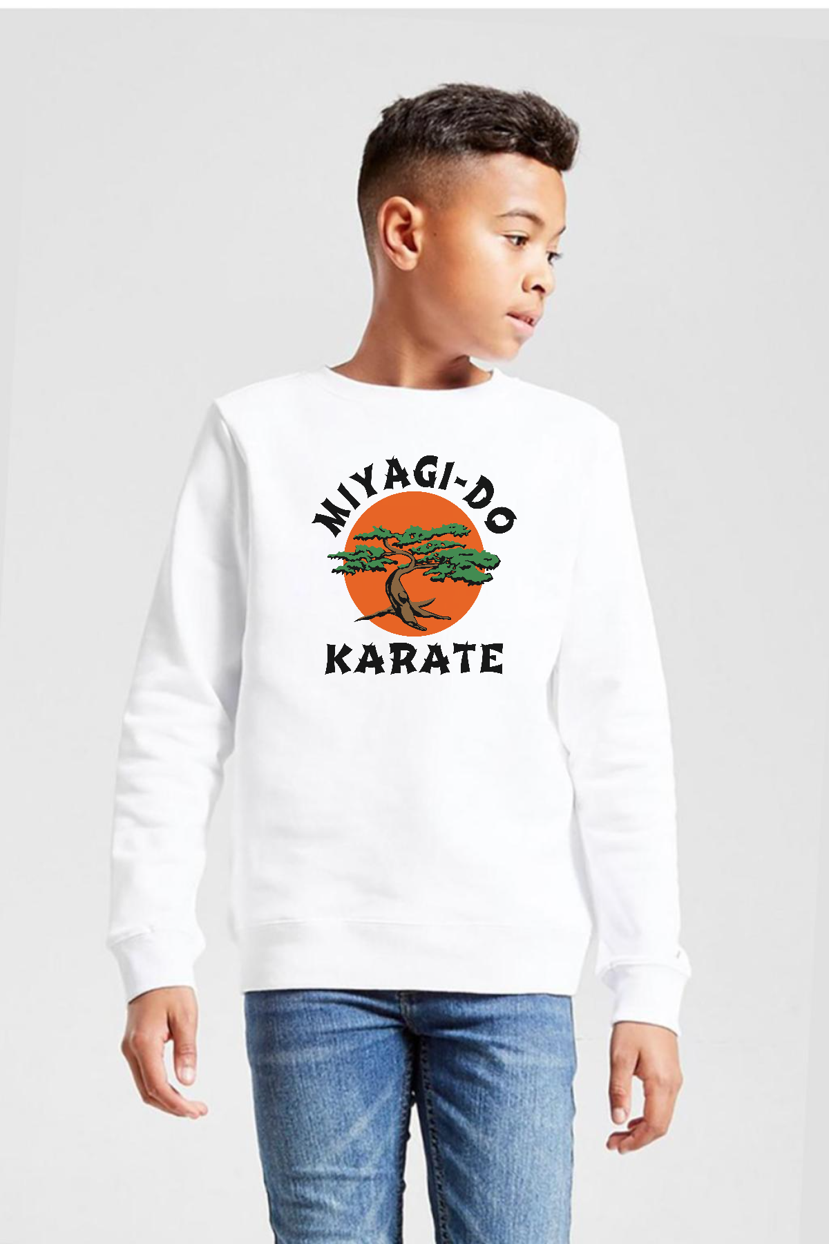 Cobra Kai Miyagi Do Karate Beyaz Çocuk 2ip Sweatshirt