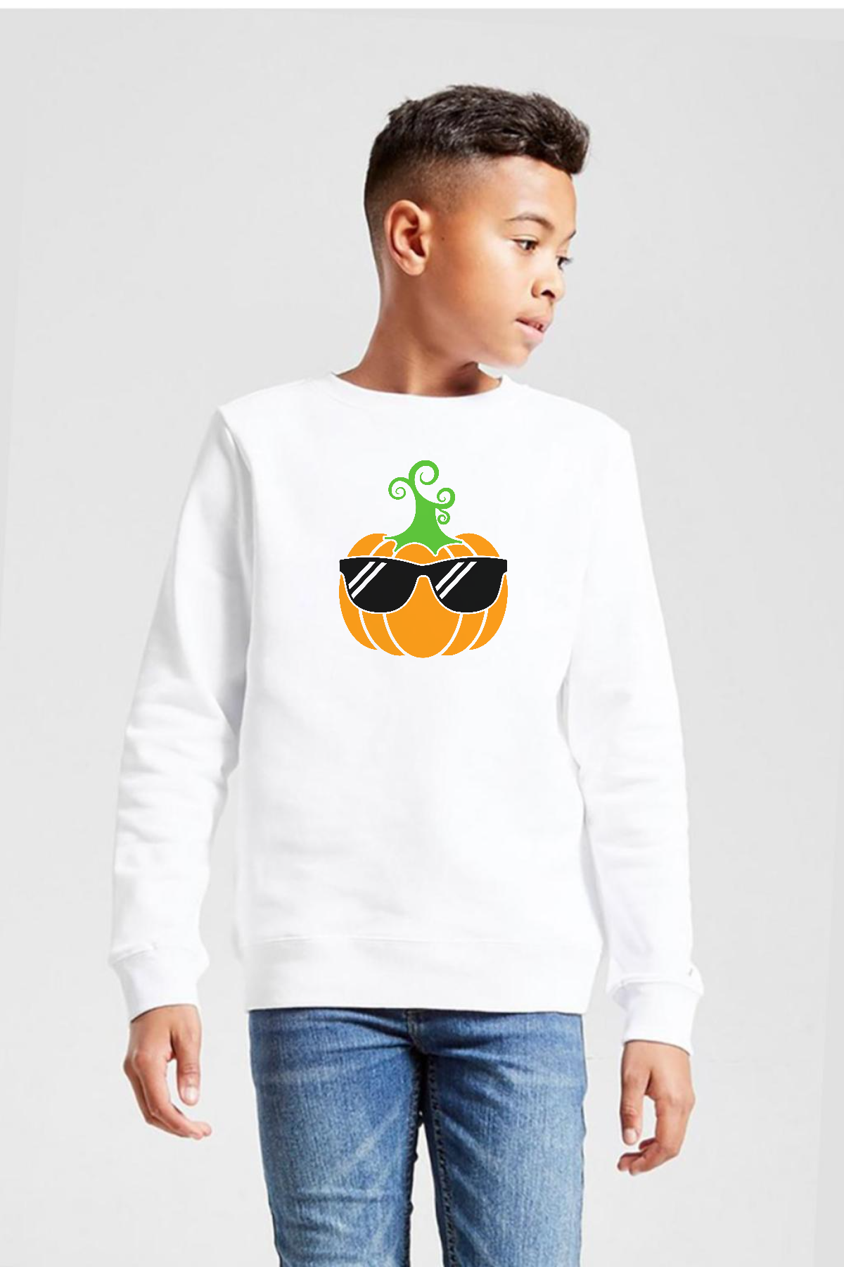 Cool Pumpkin Beyaz Çocuk 2ip Sweatshirt