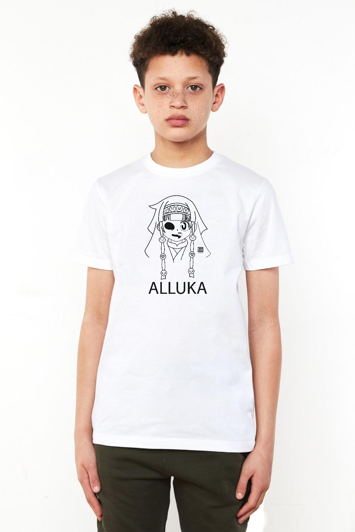 Hunter x Hunter Anime Alluka Beyaz Çocuk Bisikletyaka Tshirt