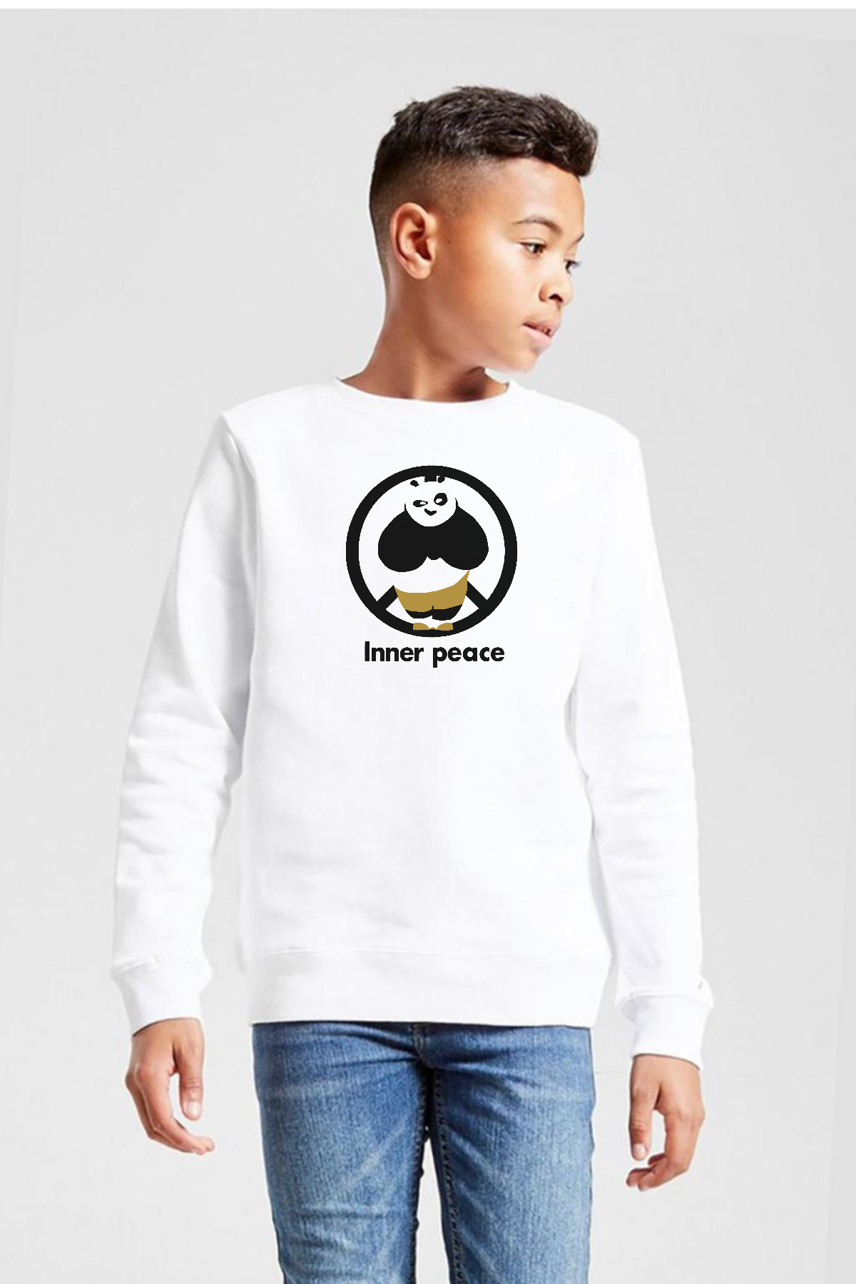 Kung Fu Panda Inner Peace Beyaz Çocuk 2ip Sweatshirt