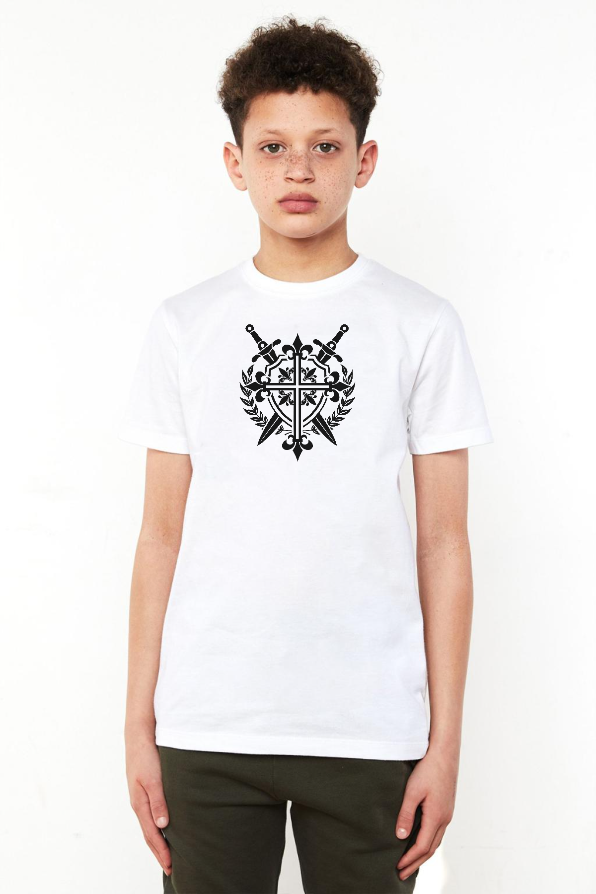 Monogatari Anime Episode Clan Symbol Beyaz Çocuk Bisikletyaka Tshirt