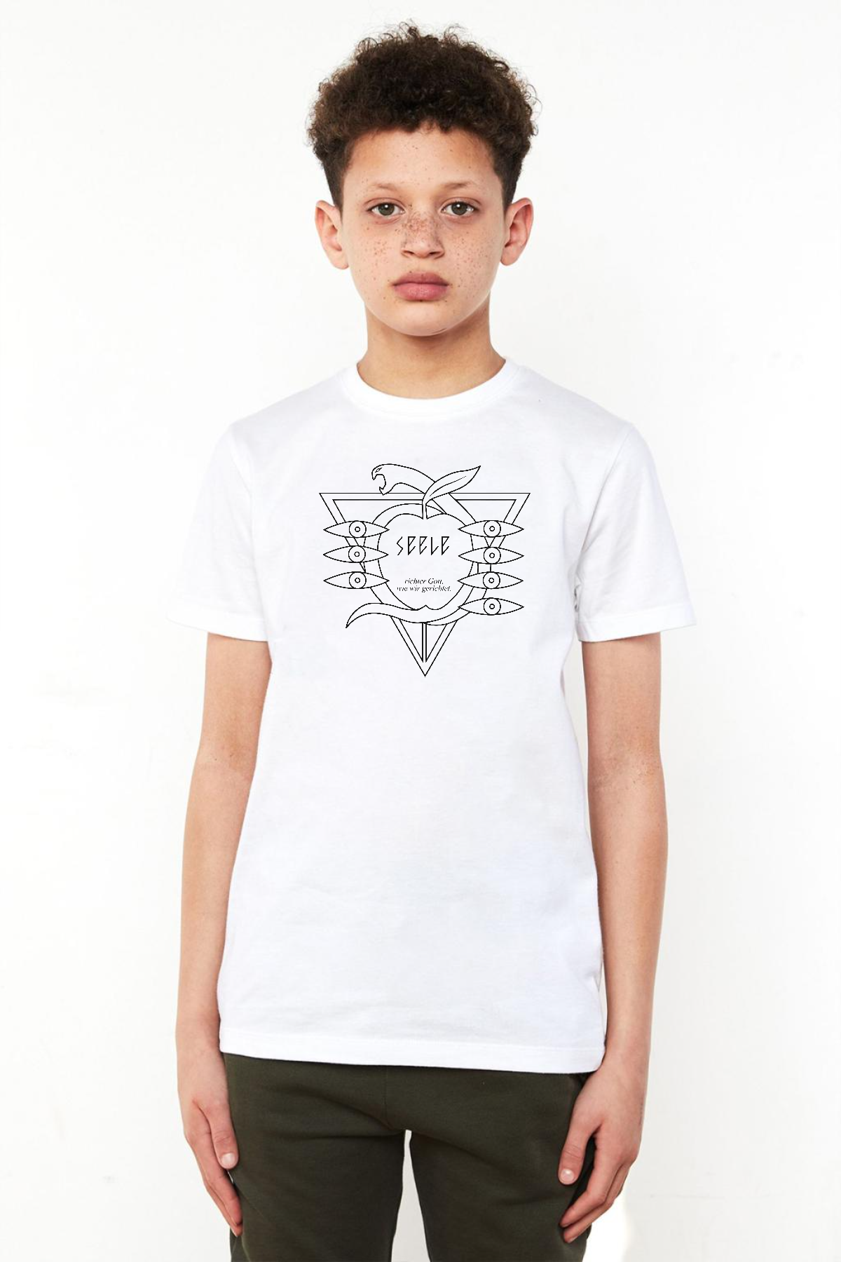 Neon Genesis Evangelion Seele Logo Beyaz Çocuk Bisikletyaka Tshirt