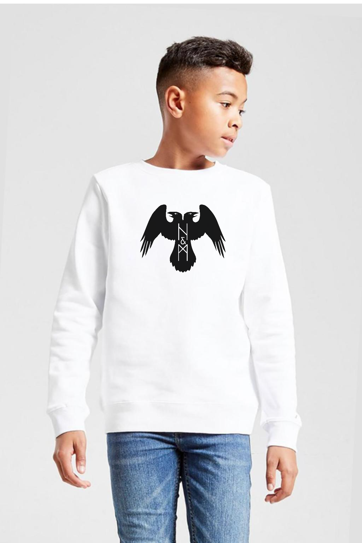 Thors Ravens Huginn and Muninn Beyaz Çocuk 2ip Sweatshirt