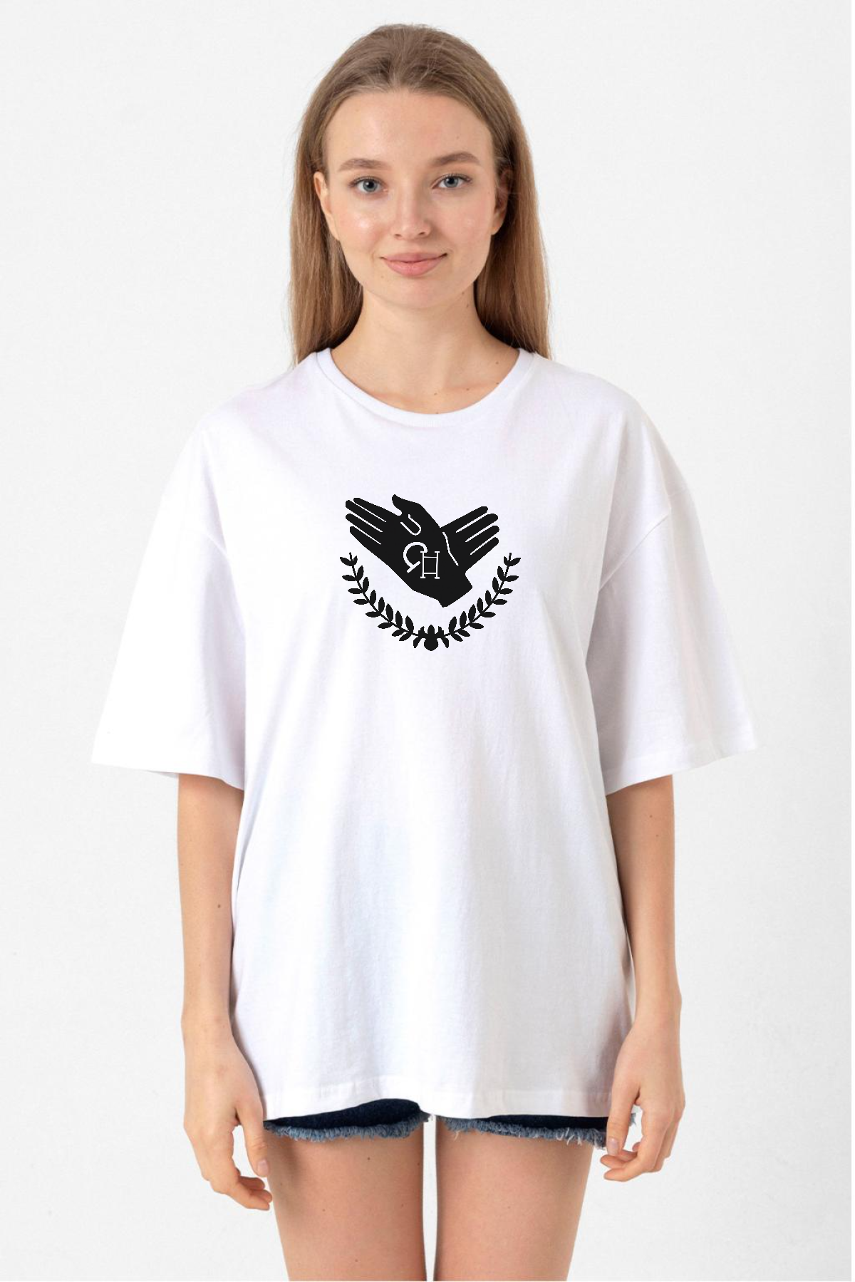 Violet Evergarden Anime CH Postal Company Logo Beyaz Kadın Oversize Tshirt
