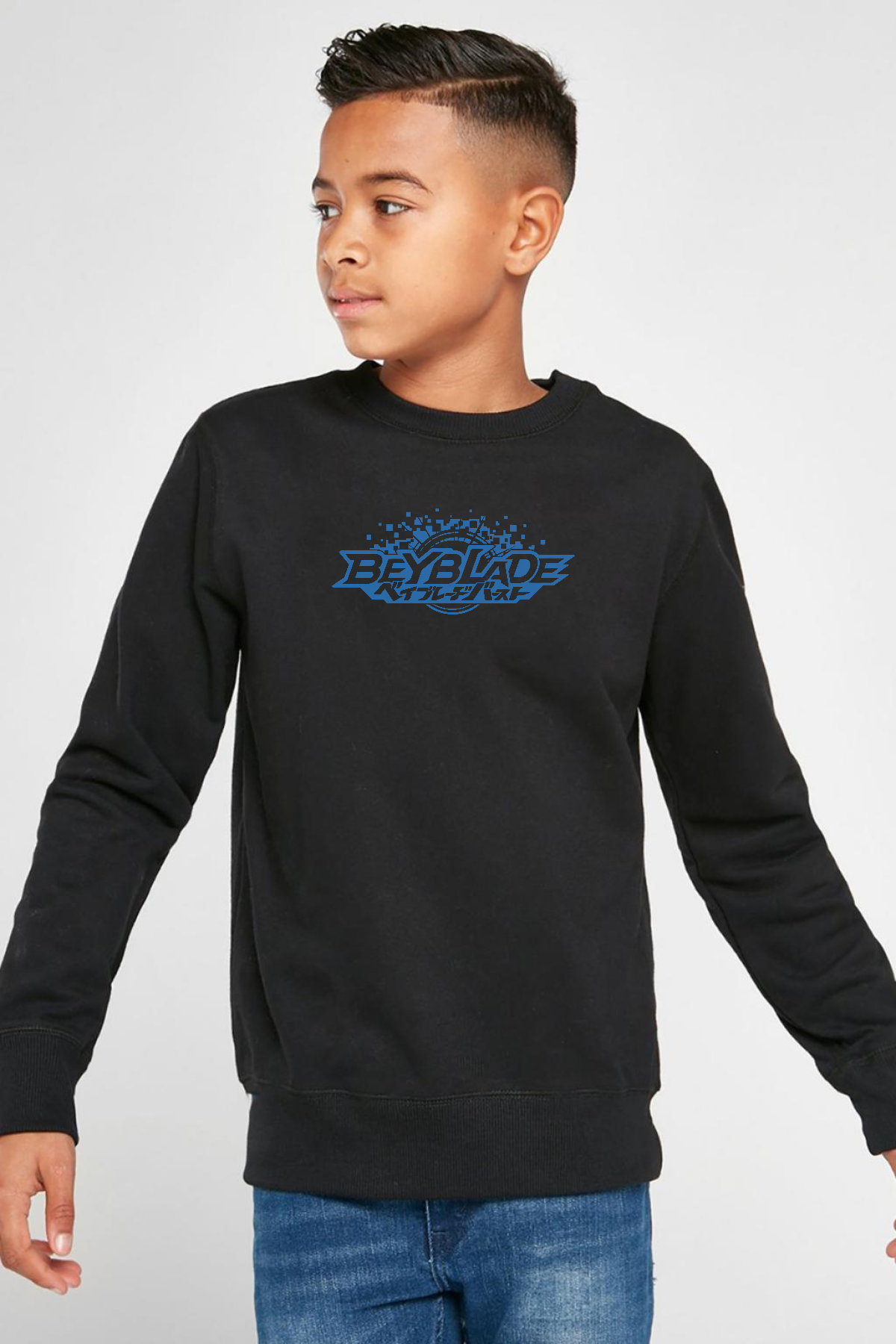 Beyblade Logo Siyah Çocuk 2ip Sweatshirt