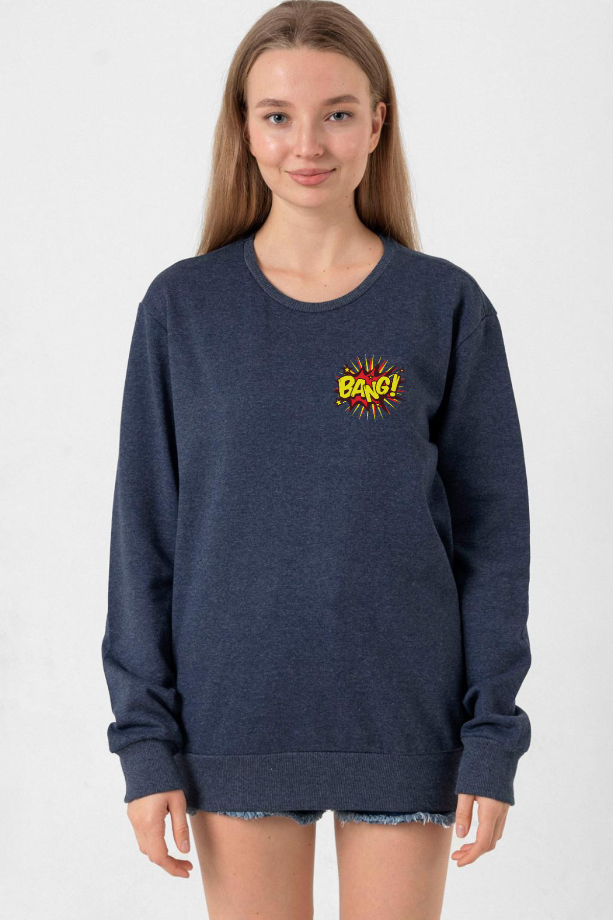 Big Bang Theory Bang Logo İndigo Kadın 2ip Sweatshirt
